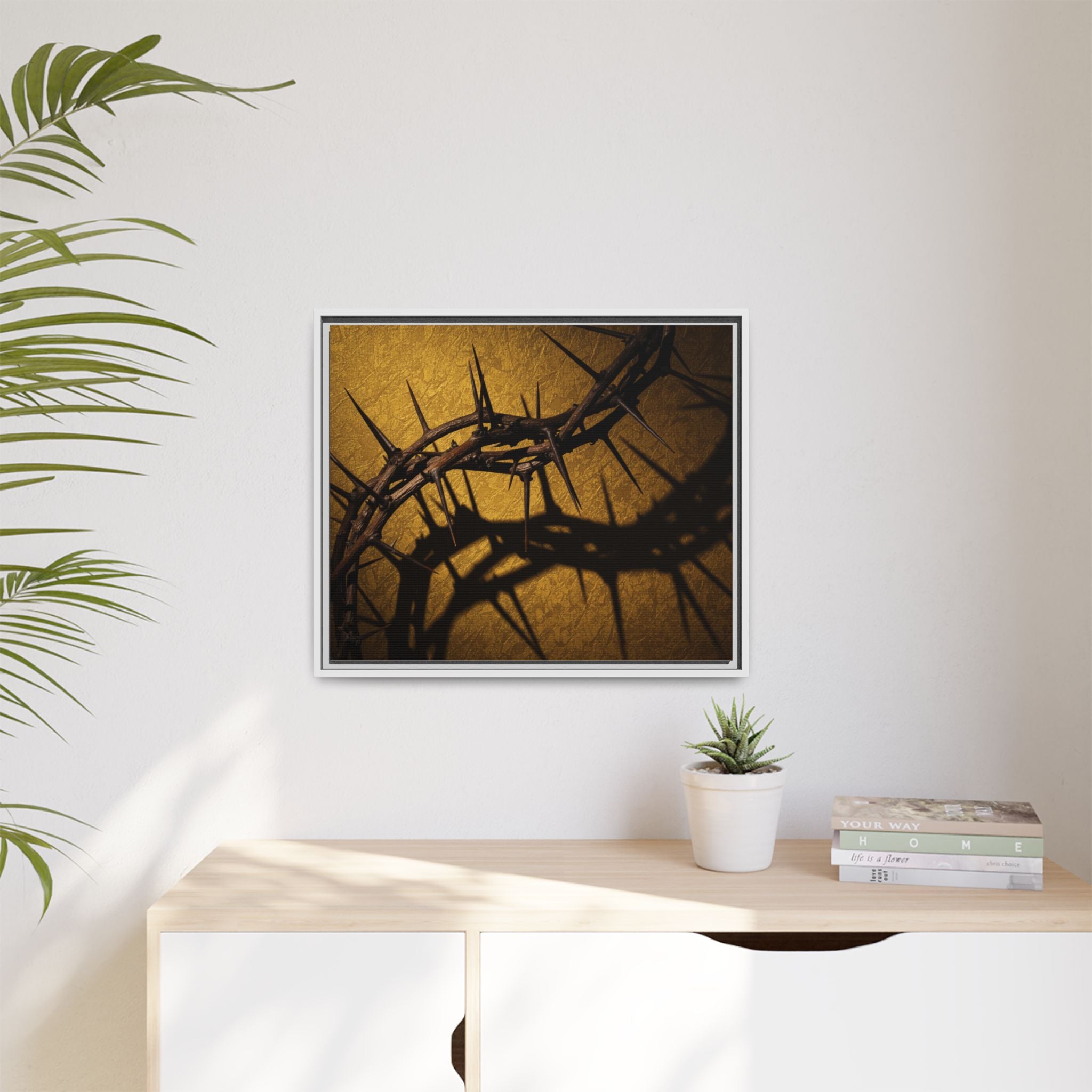Crown of Thorns – Christian Wall Art, Symbol of Sacrifice and Faith,  Framed Matte Canvas Art - Religious Wall Decor, Unique Gift for Faith Lovers, Home Decoration.