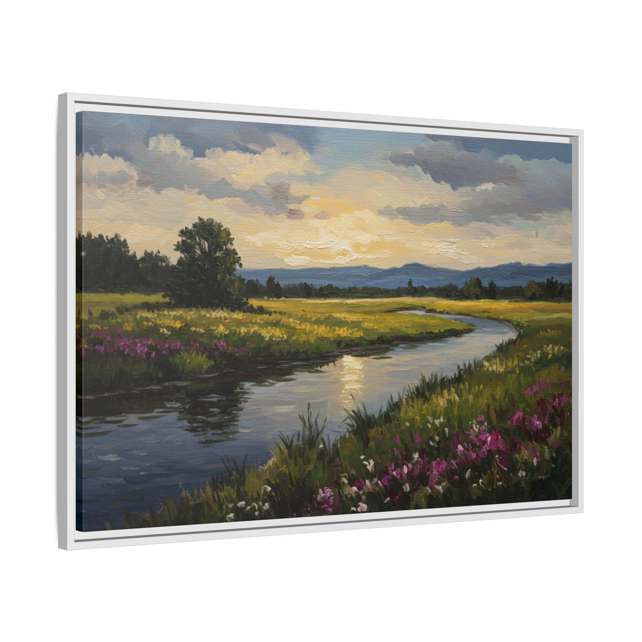 Framed Landscape Art Print, Matte Canvas Wall Decor, Nature Inspired Home Decor, Gift for Nature Lovers, Office Wall Art