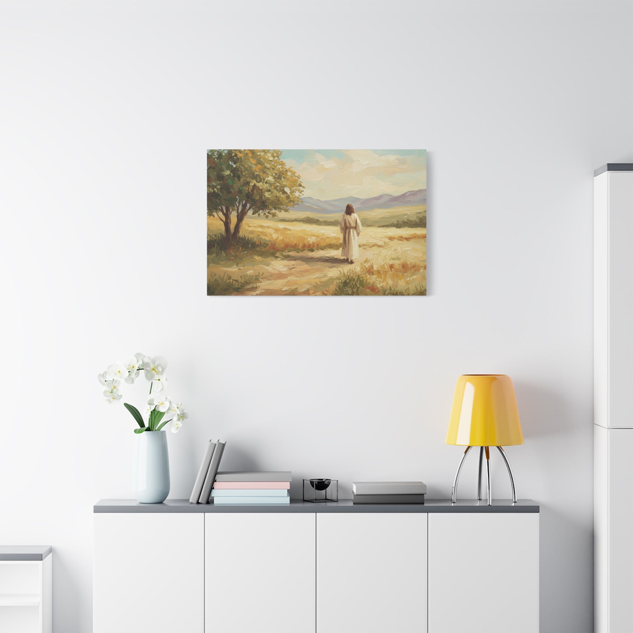 Jesus Walking in Nature Canvas Print, Inspirational Art for Home, Christian Wall Decor, Faith Gift, Religious Artwork