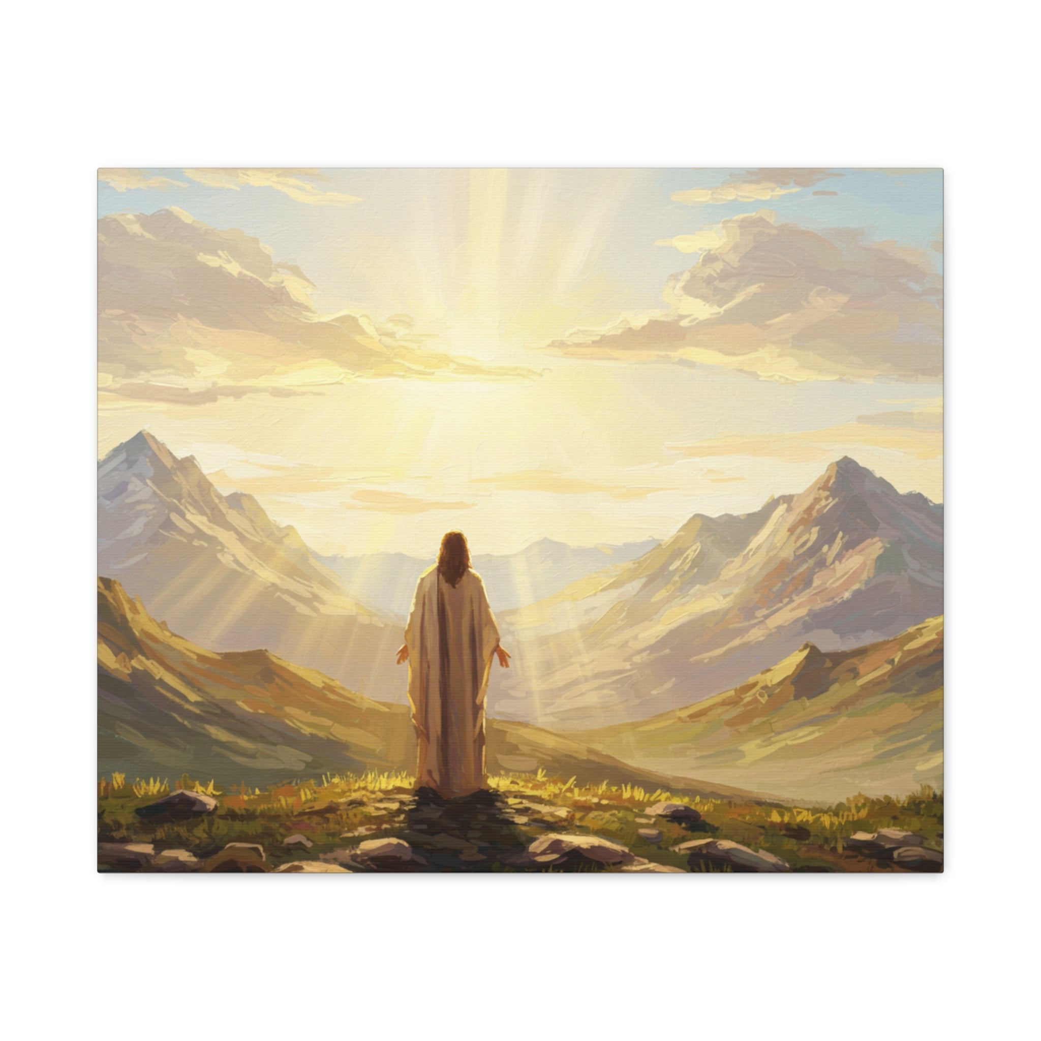 Inspirational Canvas Wall Art, Serenity in Nature, Jesus Artwork, Spiritual Decor, Motivational Gift, Christian Home Decoration