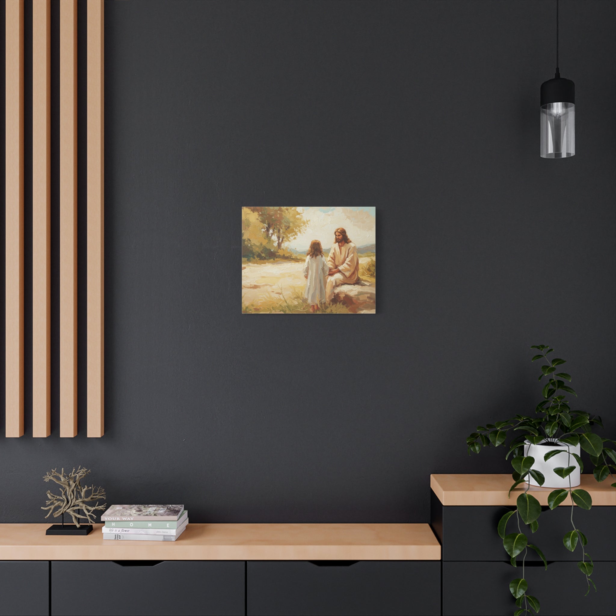 Framed Religious Art Print, Inspirational Home Decor, Jesus and Child Canvas, Spiritual Gift, Wall Art for Faith Lovers