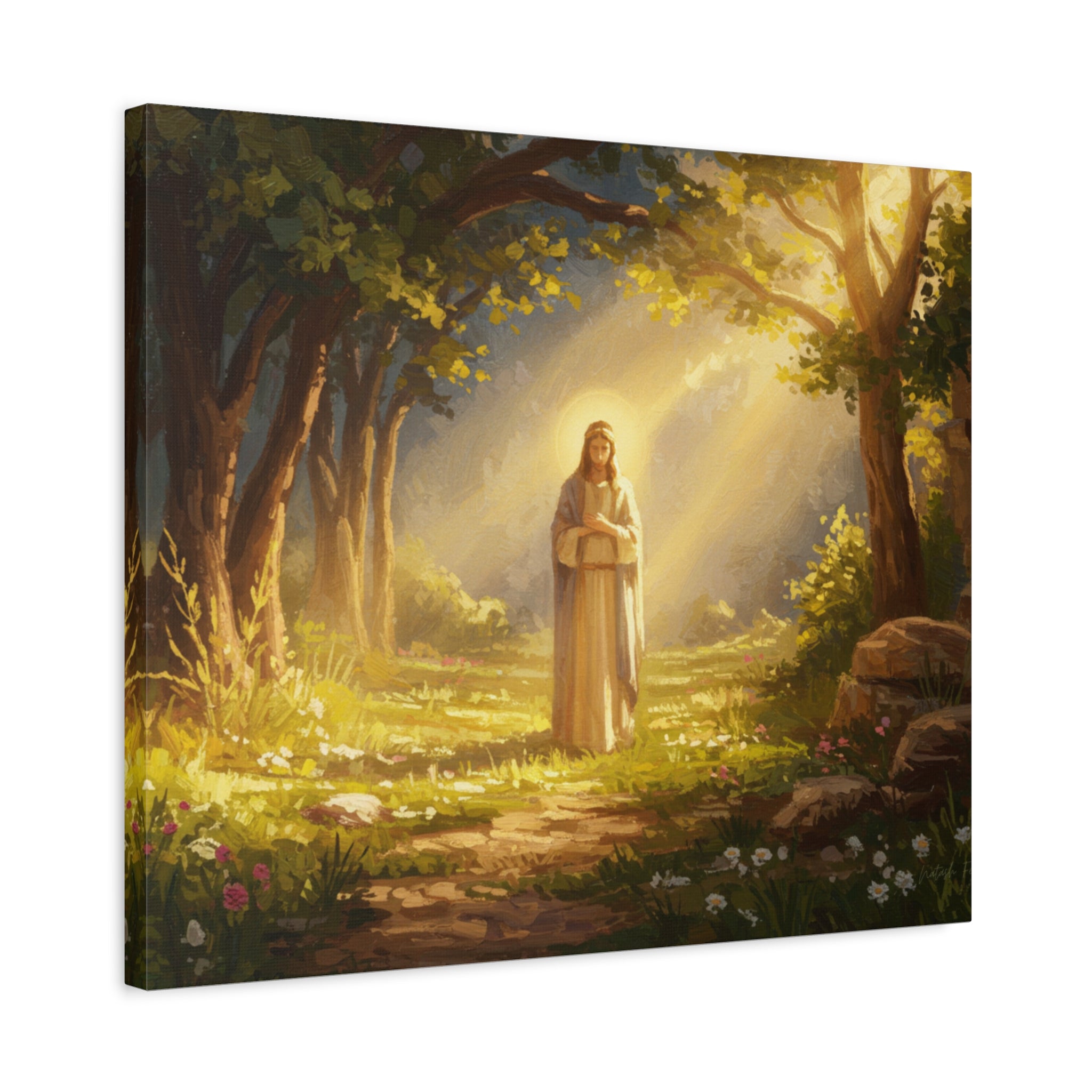 Serene Canvas Art Print, Inspirational Decor, Religious Wall Art, Nature Scene, Spiritual Home Decor, Gift for Believers