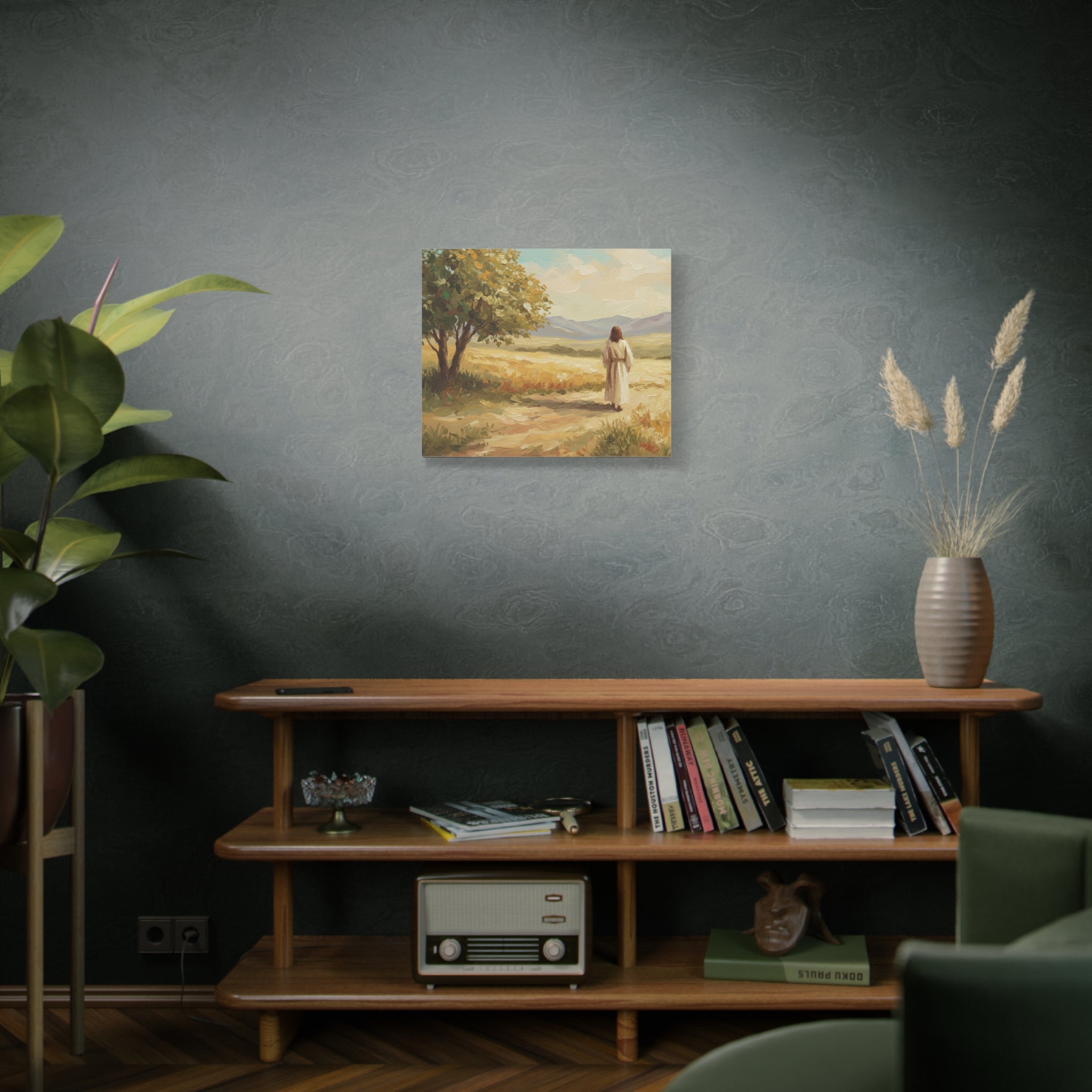 Jesus Walking in Nature Canvas Print, Inspirational Art for Home, Christian Wall Decor, Faith Gift, Religious Artwork