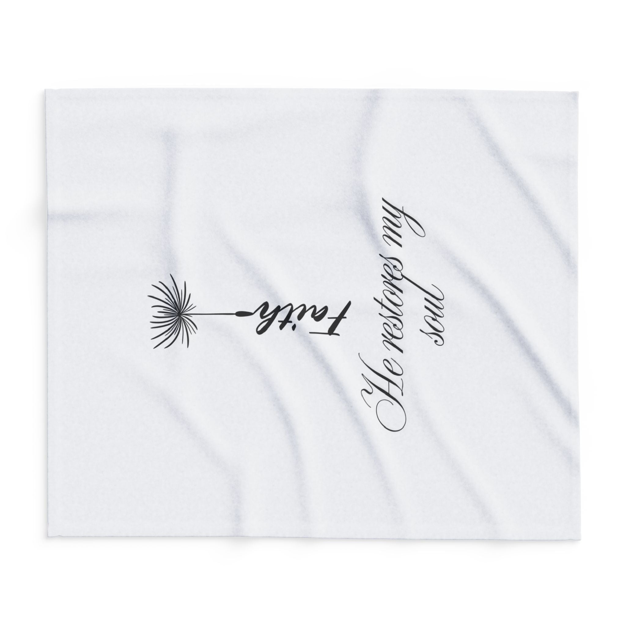 He Restores My Soul – Bible Verse Blanket, Christian Faith Fleece Throw for Peace, Inspiration & Meditation