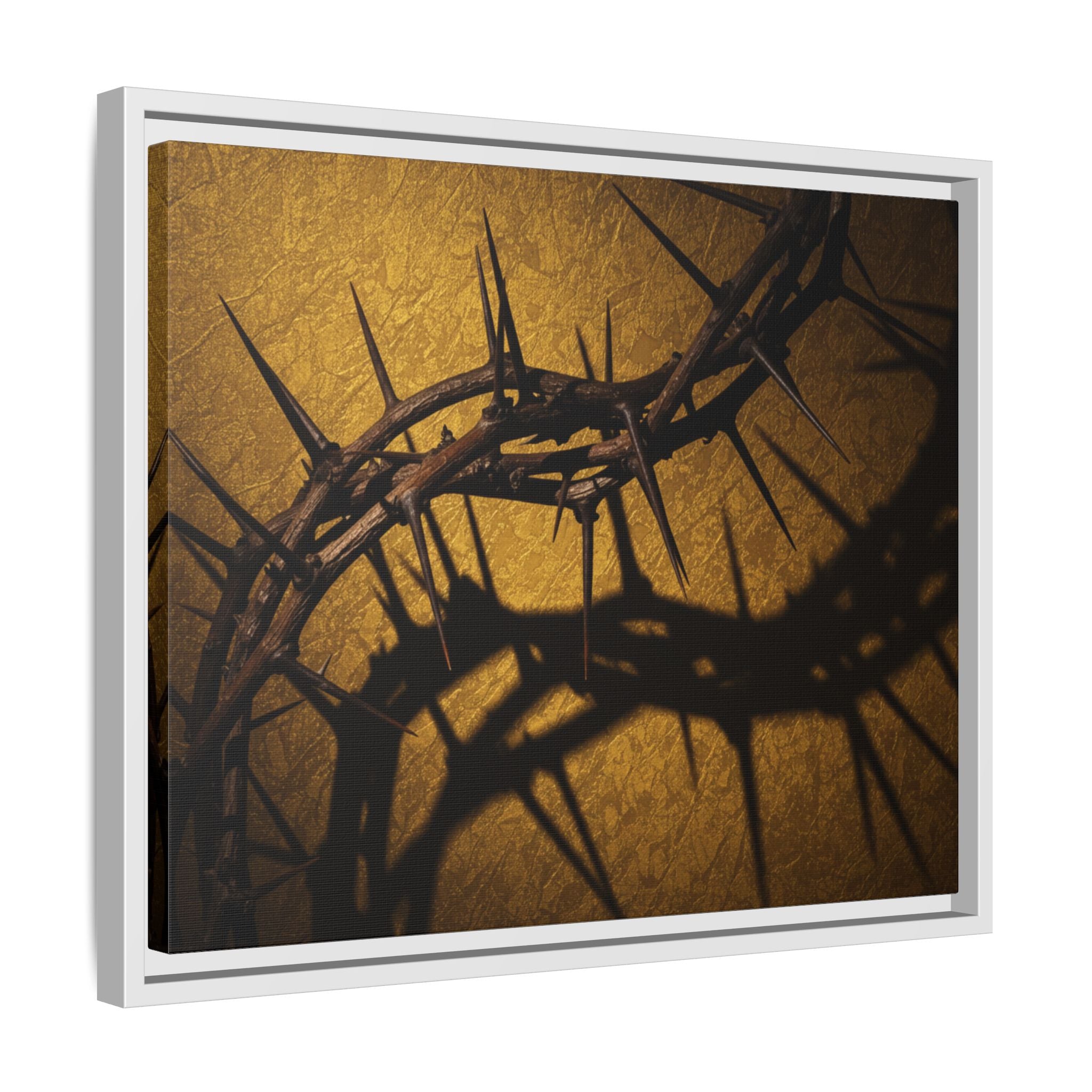 Crown of Thorns – Christian Wall Art, Symbol of Sacrifice and Faith,  Framed Matte Canvas Art - Religious Wall Decor, Unique Gift for Faith Lovers, Home Decoration.
