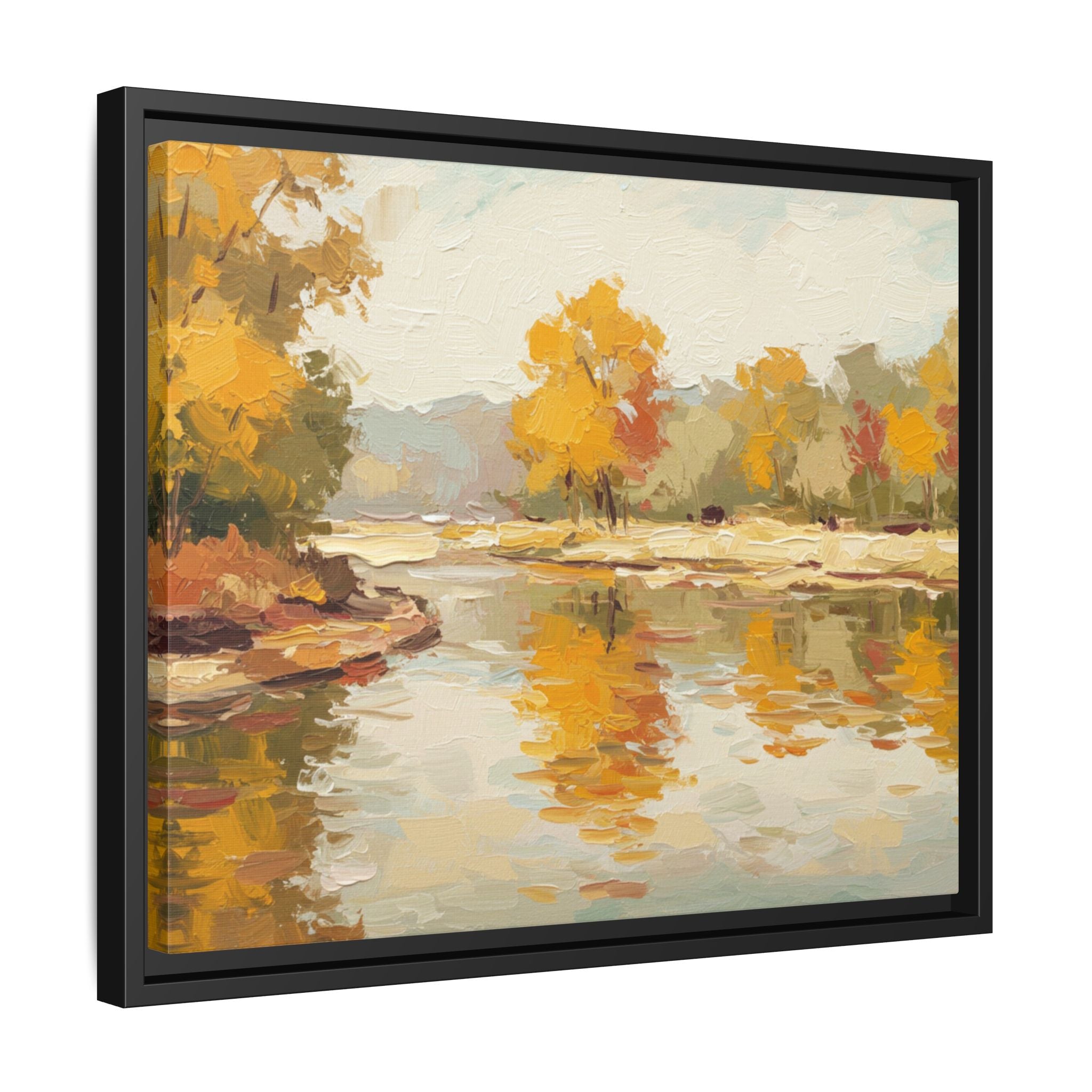 Framed Canvas Artwork, Landscape Decor, Autumn Art Print, Nature Wall Art, Home Decoration, Gift for Art Lovers