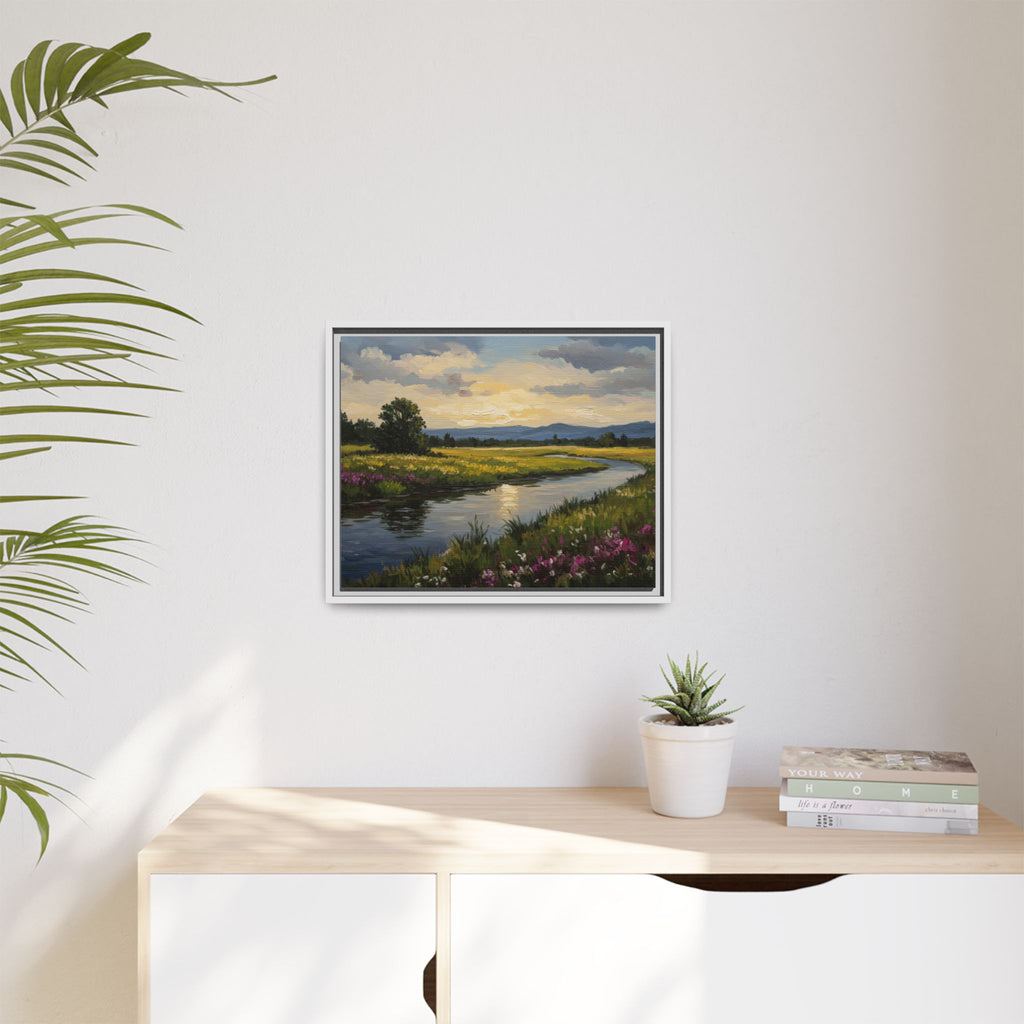 Framed Landscape Art Print, Matte Canvas Wall Decor, Nature Inspired Home Decor, Gift for Nature Lovers, Office Wall Art