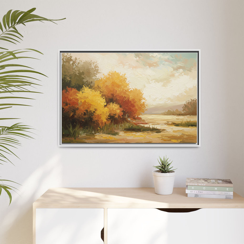 Autumn Landscape Framed Canvas Print, Perfect for Home Decor, Original Art, Gift for Nature Lovers, Wall Art, Fall Decor