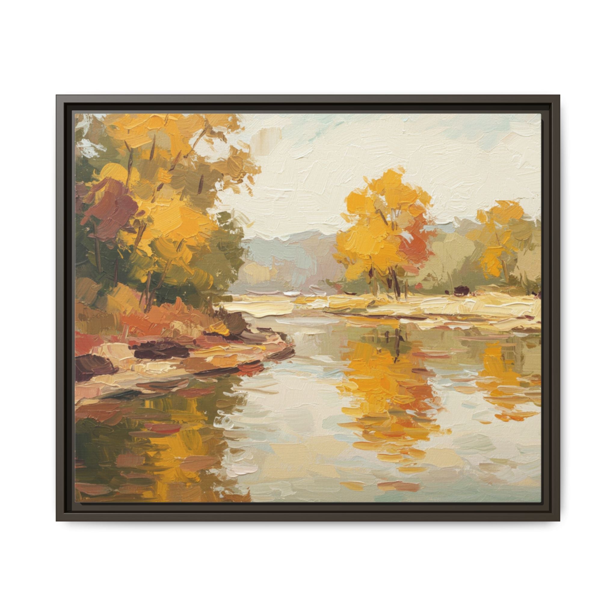 Framed Canvas Artwork, Landscape Decor, Autumn Art Print, Nature Wall Art, Home Decoration, Gift for Art Lovers