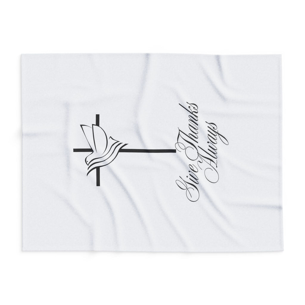 Give Thanks Always – Bible Verse Blanket, Christian Faith Fleece Throw for Gratitude, Peace & Spiritual Inspiration