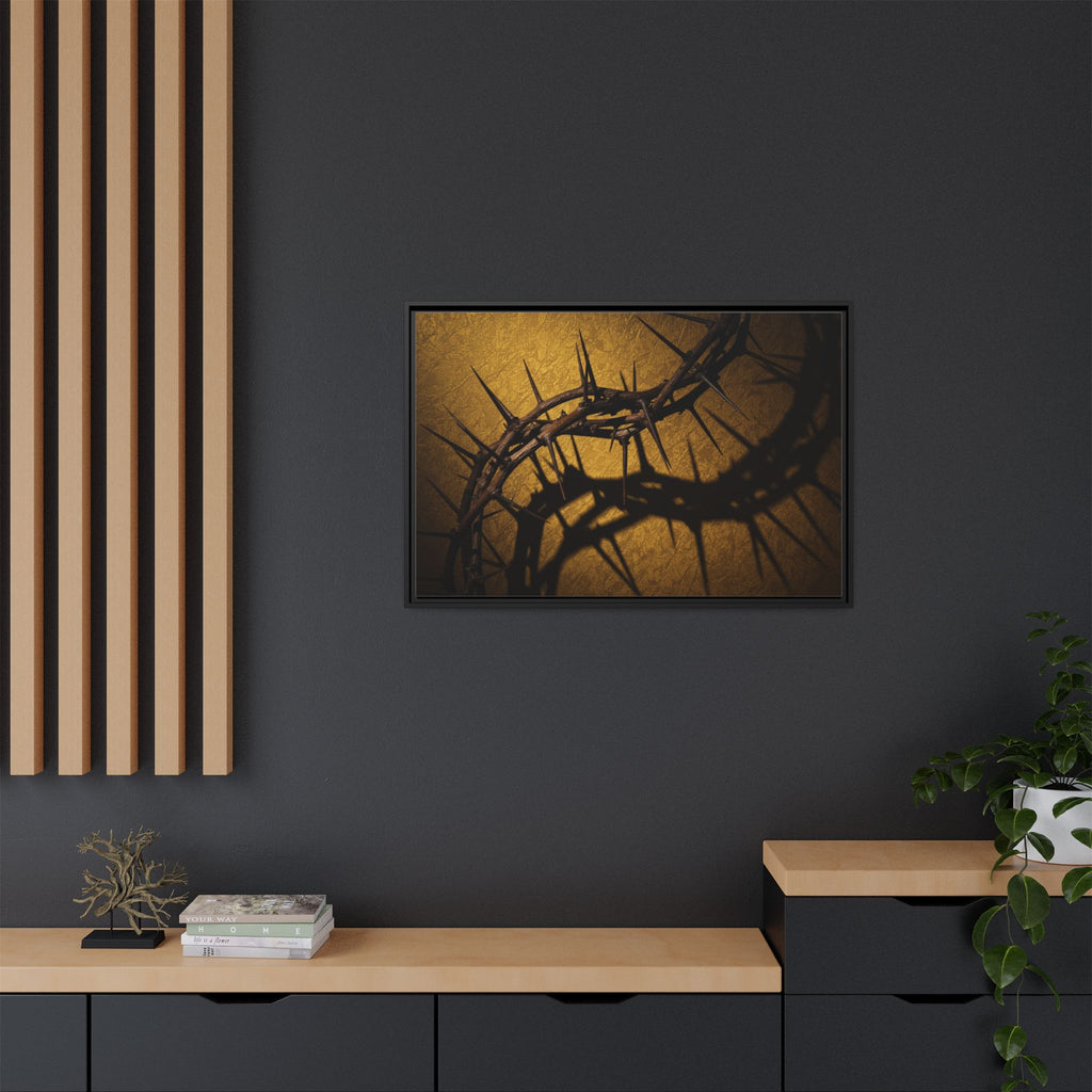 Crown of Thorns – Christian Wall Art, Symbol of Sacrifice and Faith,  Framed Matte Canvas Art - Religious Wall Decor, Unique Gift for Faith Lovers, Home Decoration.