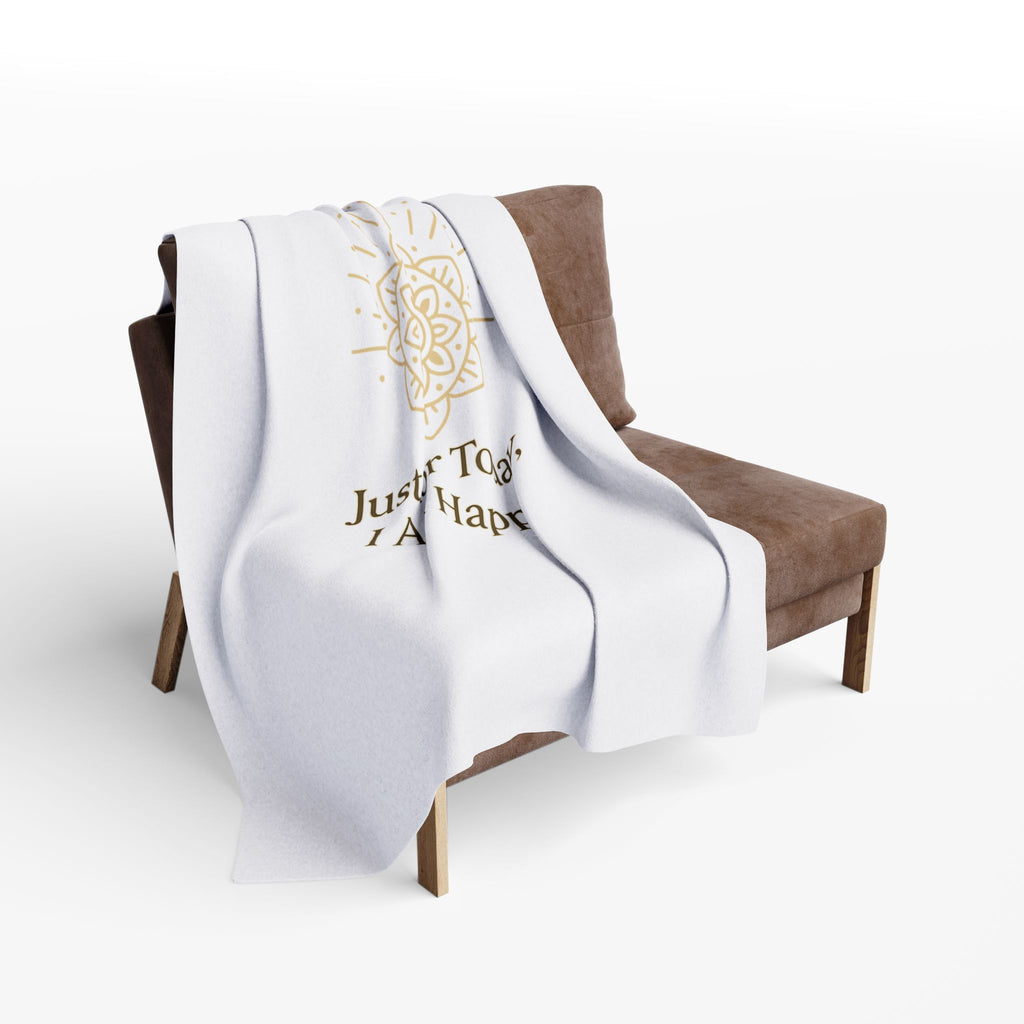 Just for Today, I Am Happy – Inspirational Mindfulness Blanket, Positive Affirmation Fleece Throw for Gratitude, Peace & Self-Care