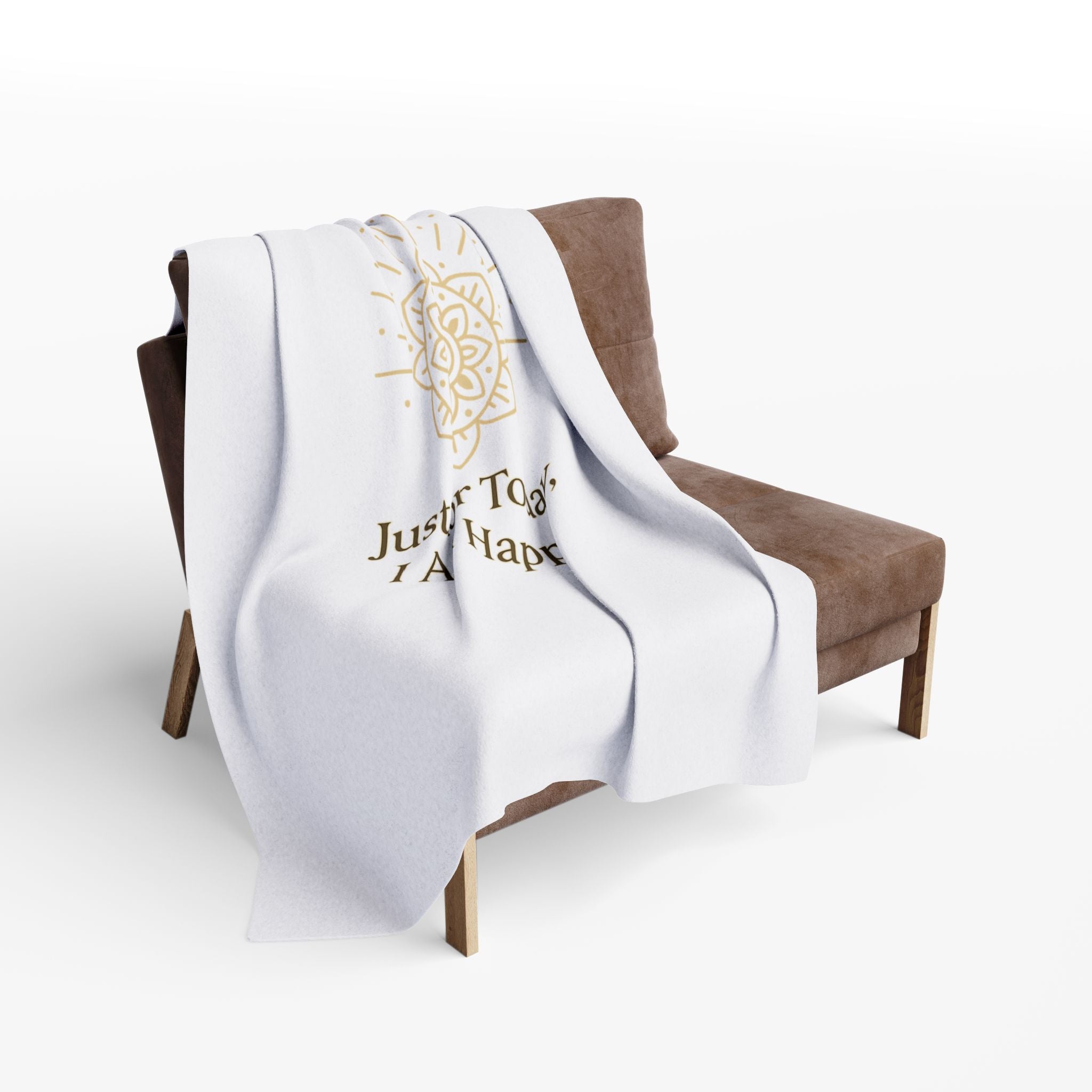 Just for Today, I Am Happy – Inspirational Mindfulness Blanket, Positive Affirmation Fleece Throw for Gratitude, Peace & Self-Care