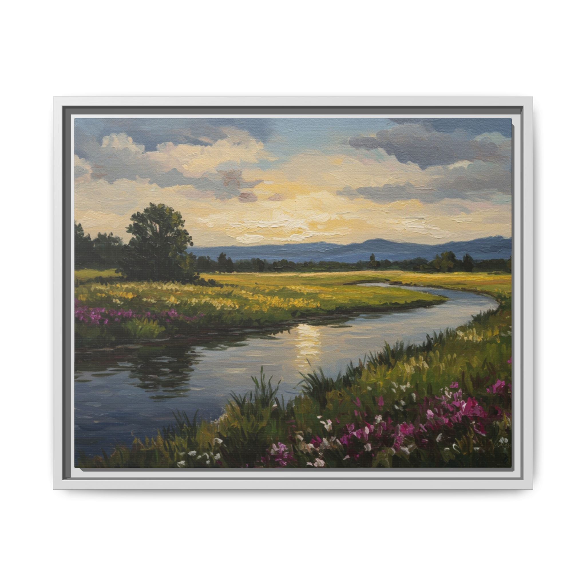 Framed Landscape Art Print, Matte Canvas Wall Decor, Nature Inspired Home Decor, Gift for Nature Lovers, Office Wall Art