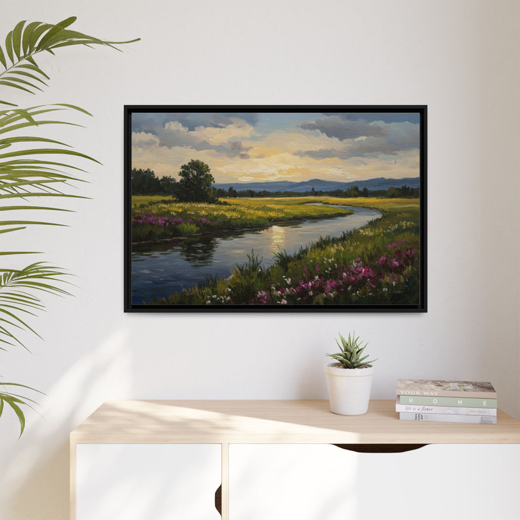 Framed Landscape Art Print, Matte Canvas Wall Decor, Nature Inspired Home Decor, Gift for Nature Lovers, Office Wall Art