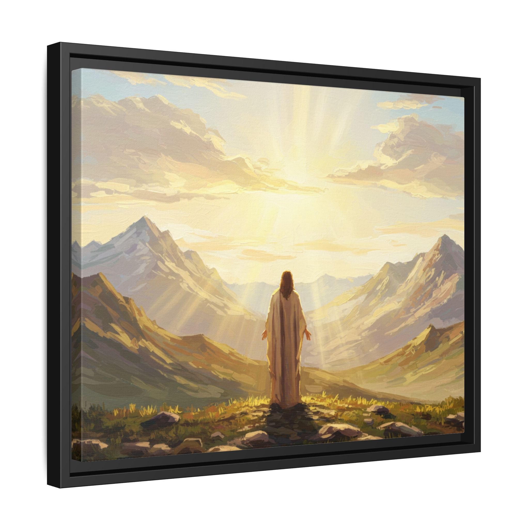 Framed Canvas Print - Uplifting Mountain Landscape Art, Inspirational Home Decor, Gift for Religious Celebrations, Motivational Wall [...]
