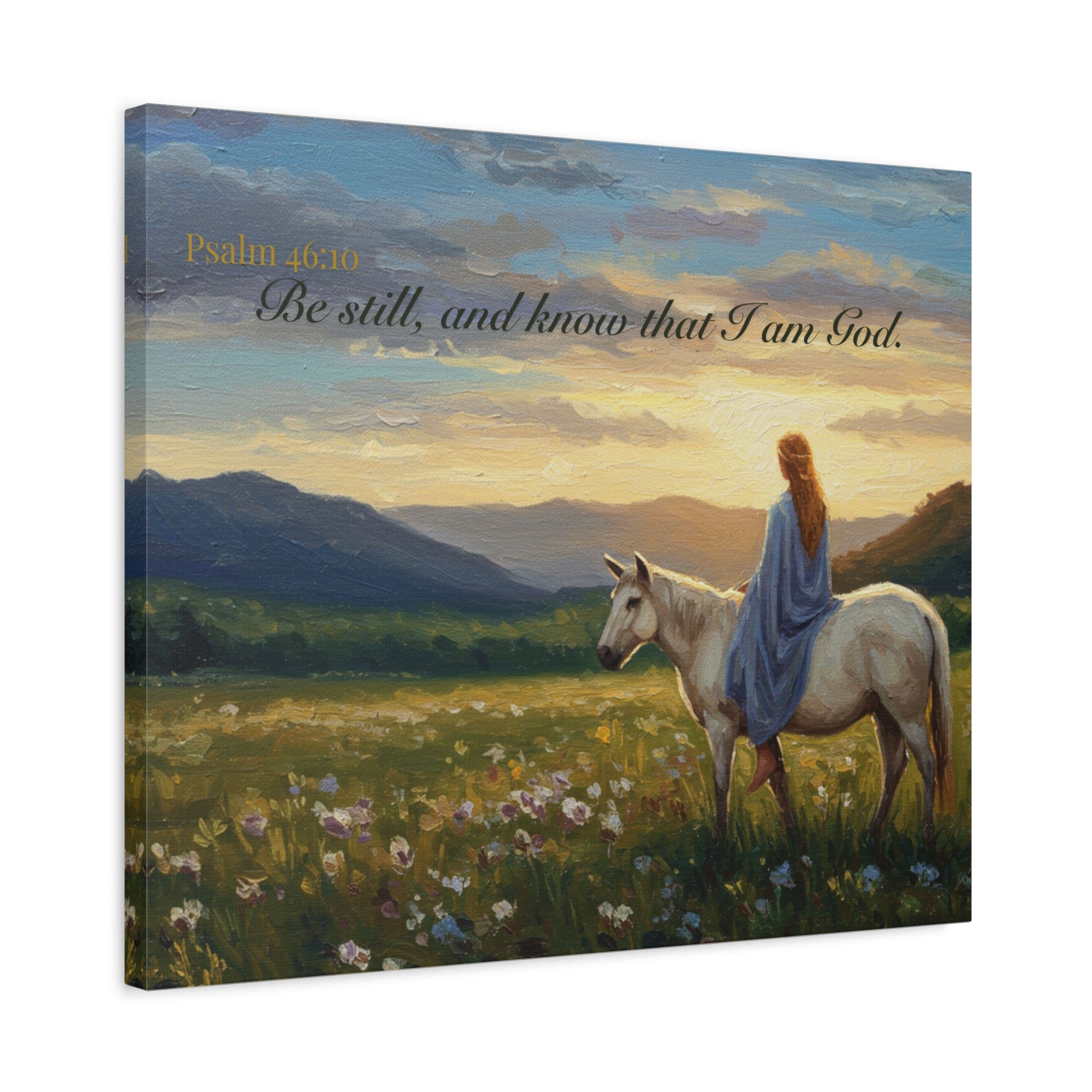 Inspirational Canvas Wall Art, Psalm 46:10, Home Decor for Faith and Hope, Gift for Religious Occasions, Nature Art