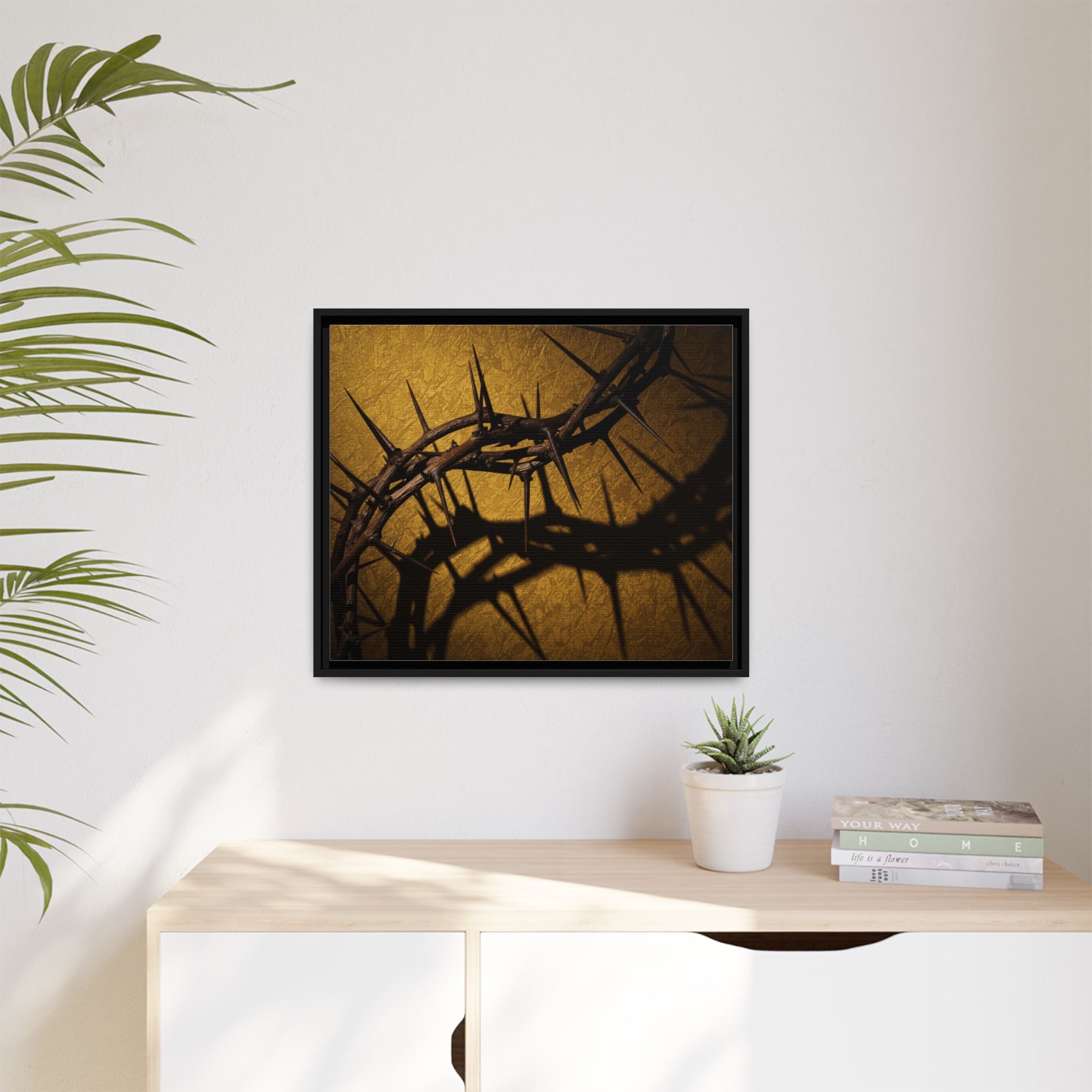 Crown of Thorns – Christian Wall Art, Symbol of Sacrifice and Faith,  Framed Matte Canvas Art - Religious Wall Decor, Unique Gift for Faith Lovers, Home Decoration.