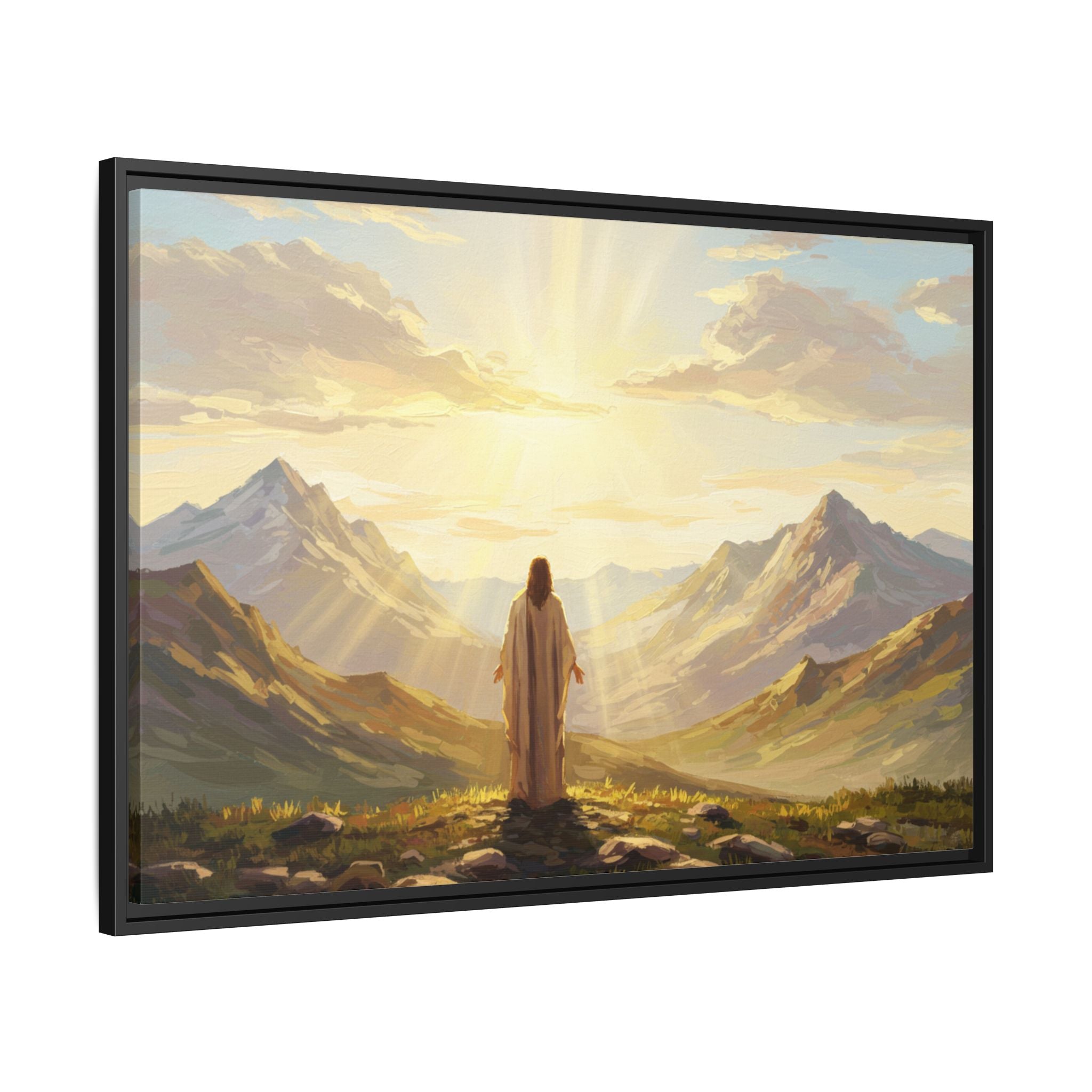 Framed Canvas Print - Uplifting Mountain Landscape Art, Inspirational Home Decor, Gift for Religious Celebrations, Motivational Wall [...]