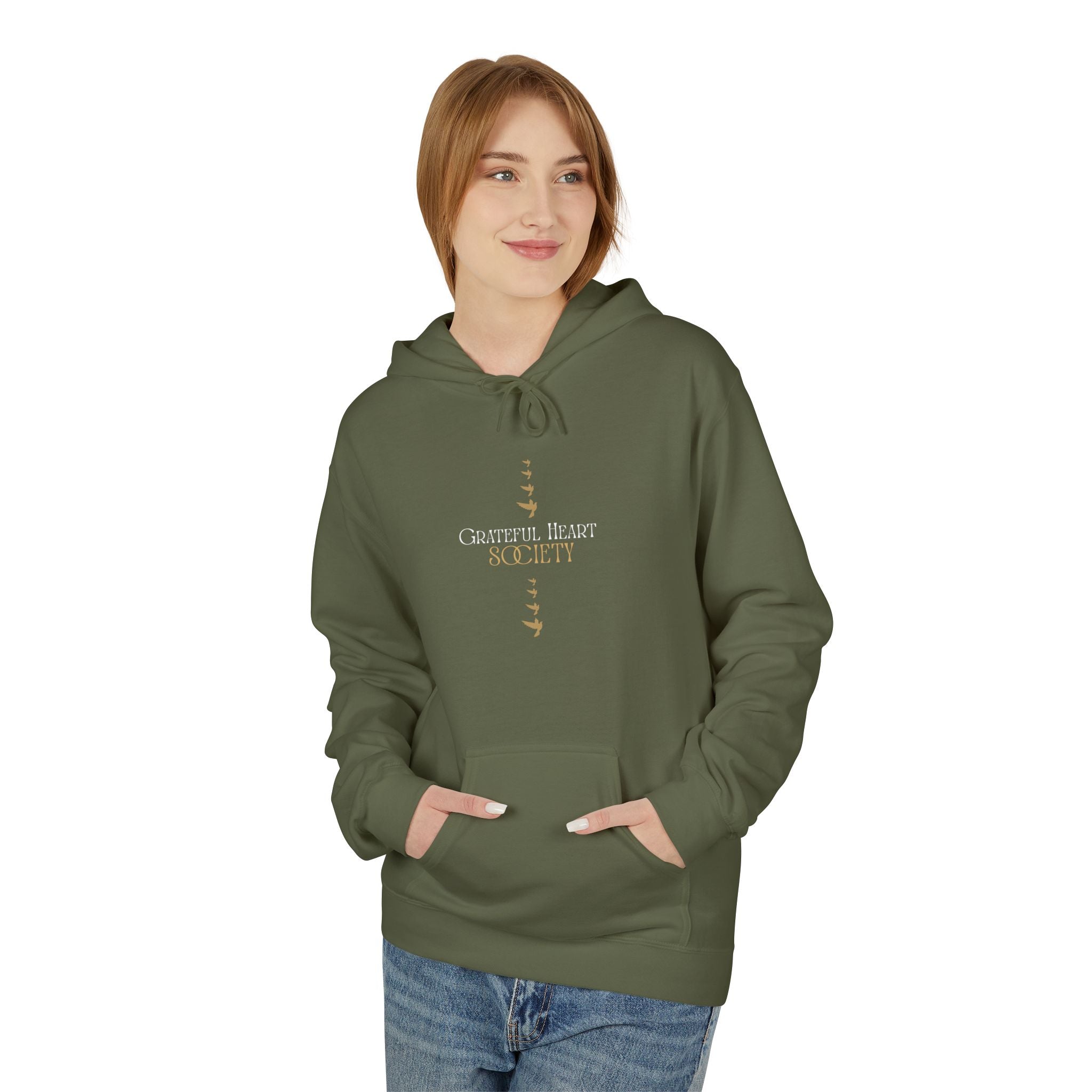 Grateful Heart Society Hoodie – Unisex Faith & Gratitude  Cozy Sweatshirt, Inspirational Spiritual Apparel,  Motivational Gift
