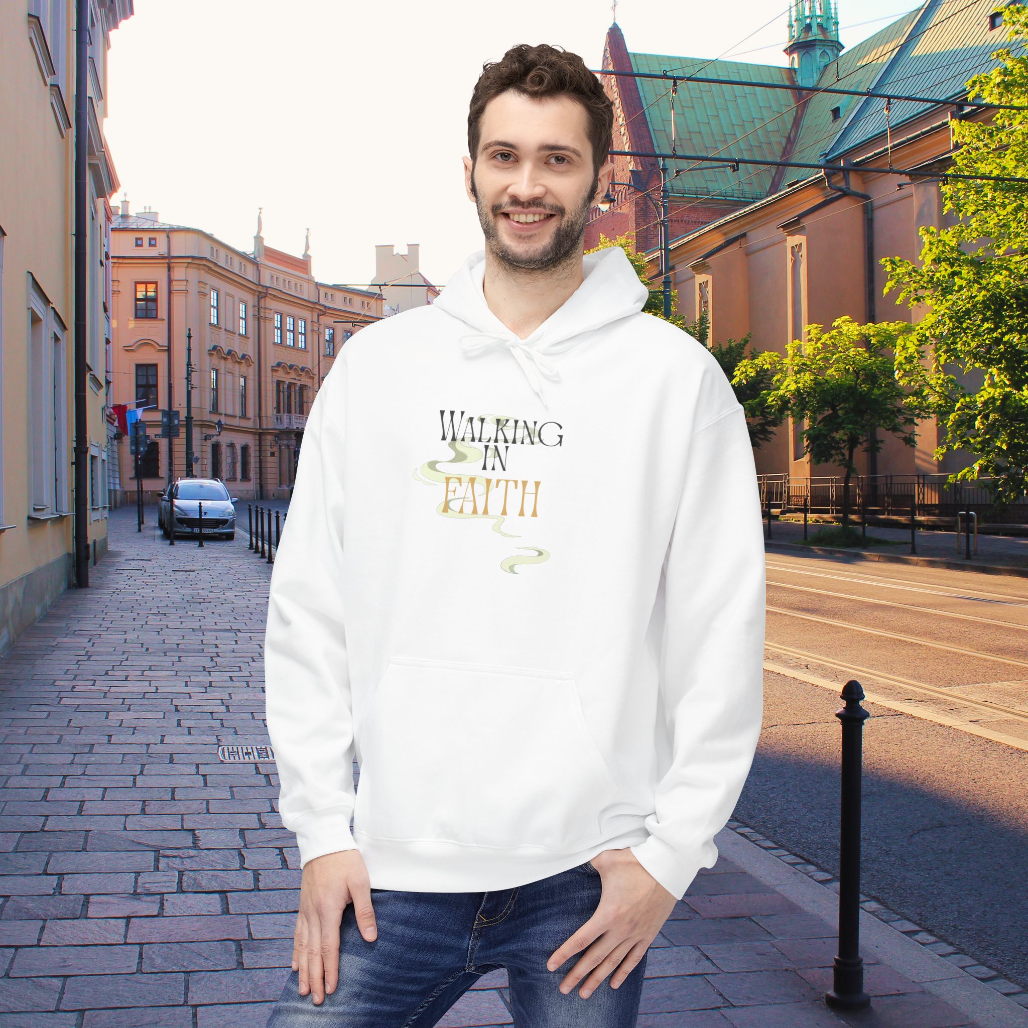 Walking in Faith Hoodie – Minimalist Unisex Sweatshirt, Christian Inspiration & Comfort ,  Inspirational Spiritual Apparel,  Motivational Gift