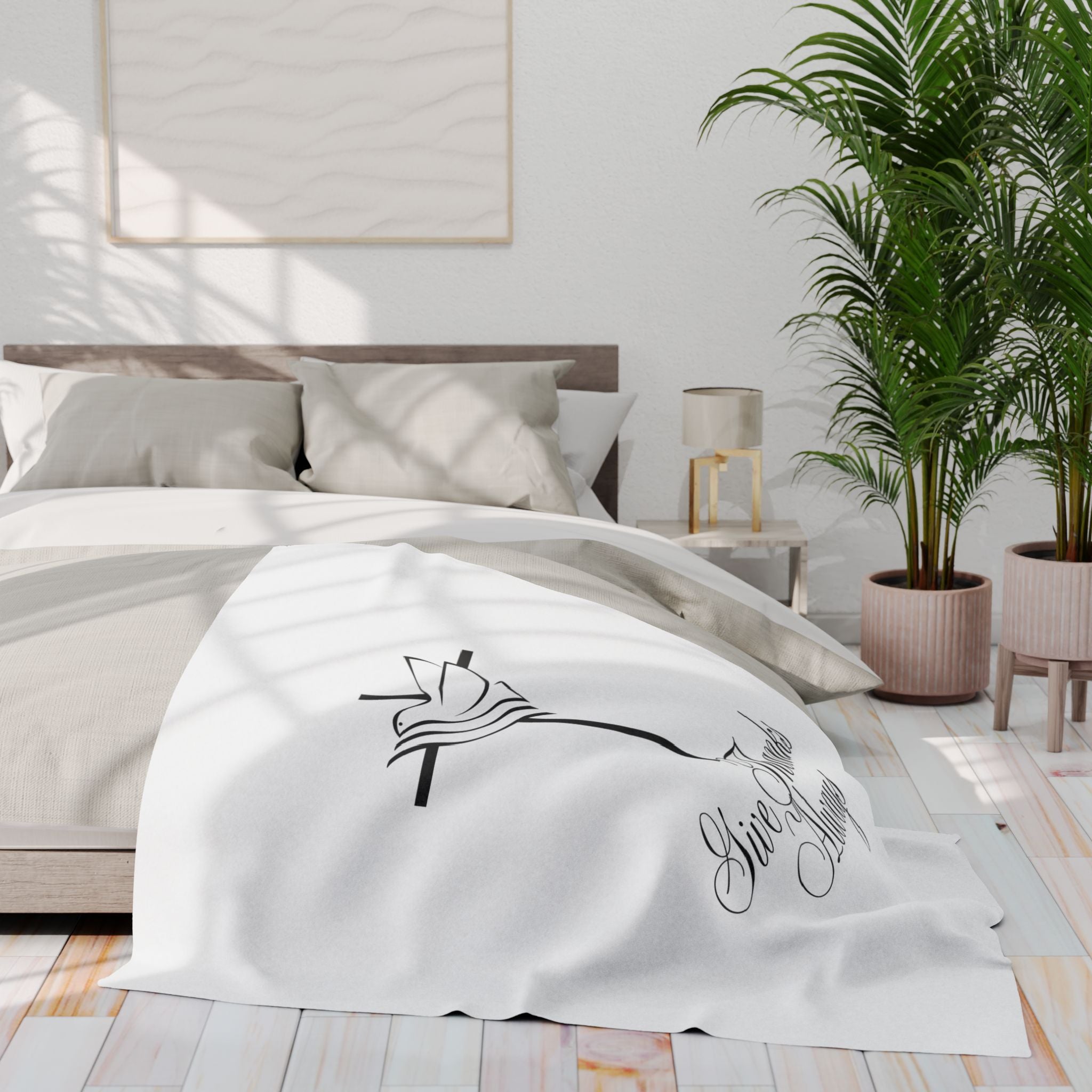 Give Thanks Always – Bible Verse Blanket, Christian Faith Fleece Throw for Gratitude, Peace & Spiritual Inspiration