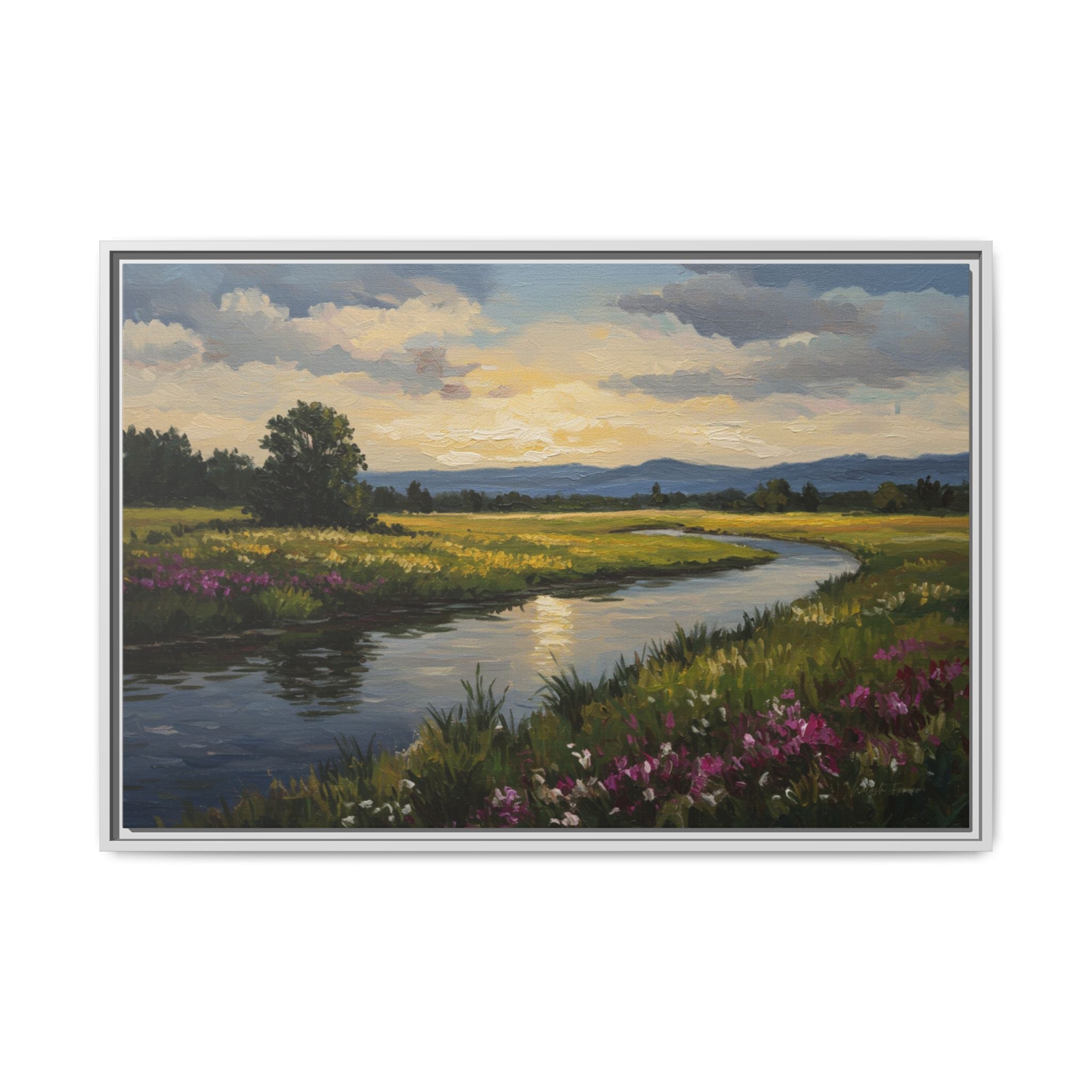 Framed Landscape Art Print, Matte Canvas Wall Decor, Nature Inspired Home Decor, Gift for Nature Lovers, Office Wall Art