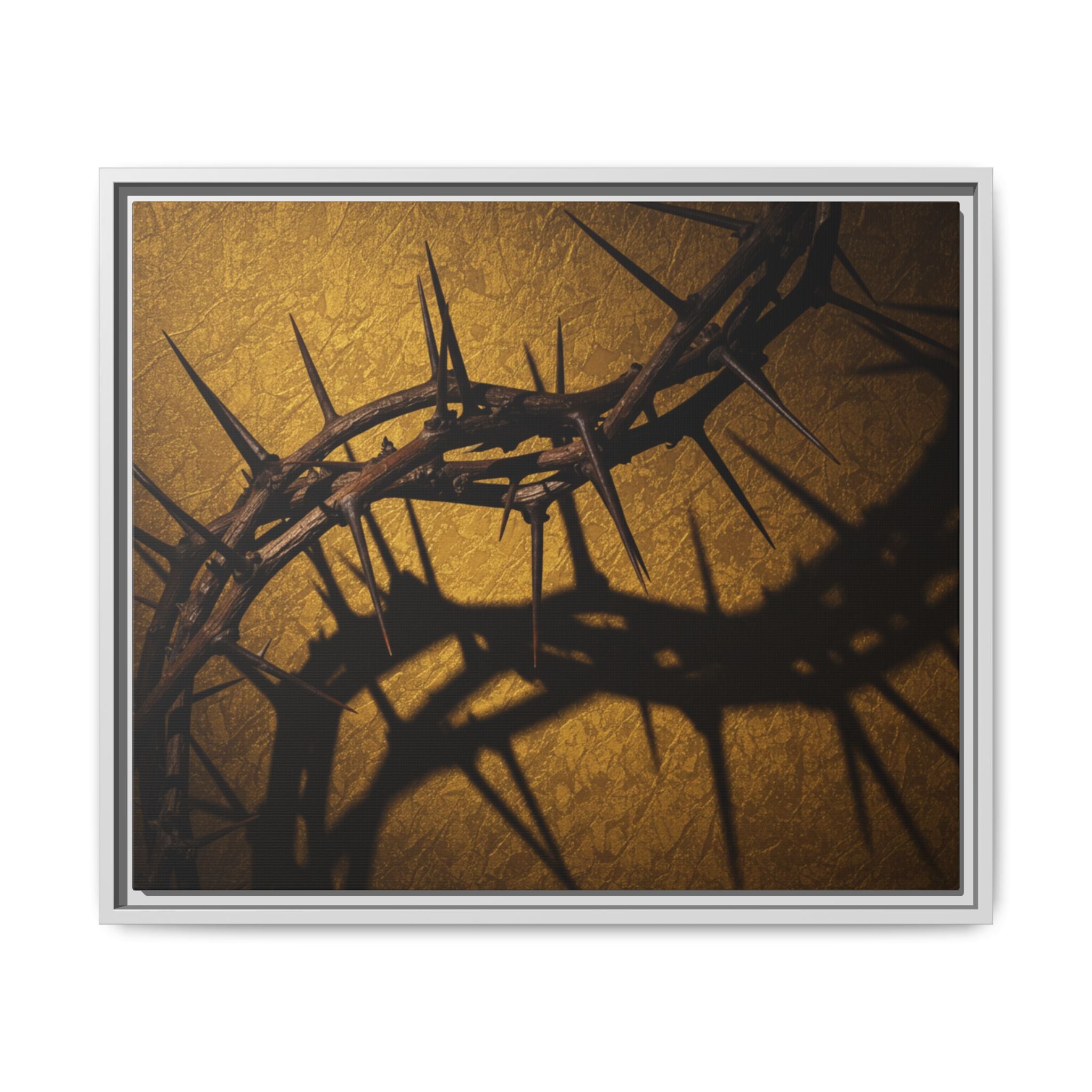 Crown of Thorns – Christian Wall Art, Symbol of Sacrifice and Faith,  Framed Matte Canvas Art - Religious Wall Decor, Unique Gift for Faith Lovers, Home Decoration.