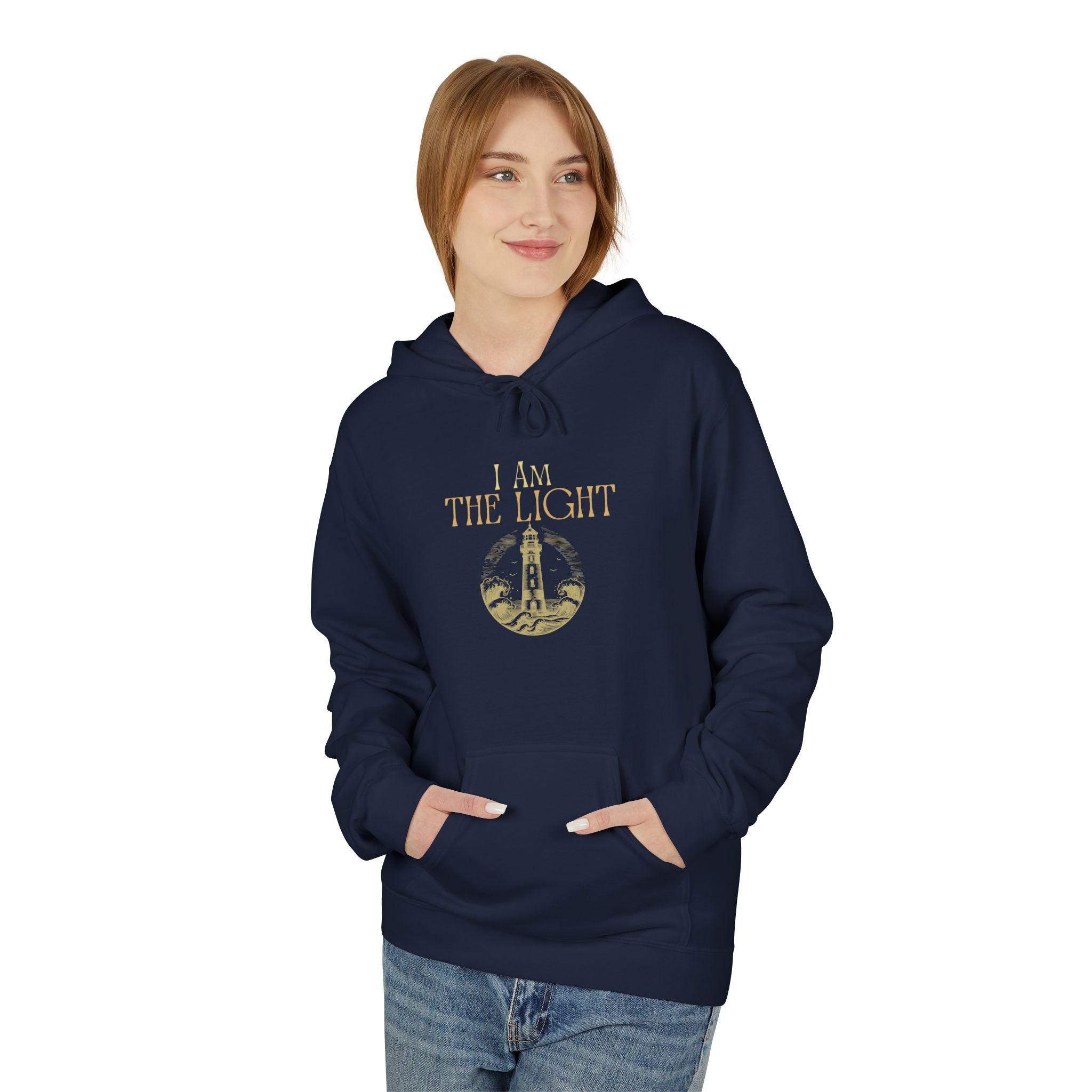 “I AM THE LIGHT Unisex Hoodie, Cozy Inspirational Sweatshirt, Faith Apparel for Men & Women, Spiritual Motivational Gift Idea”