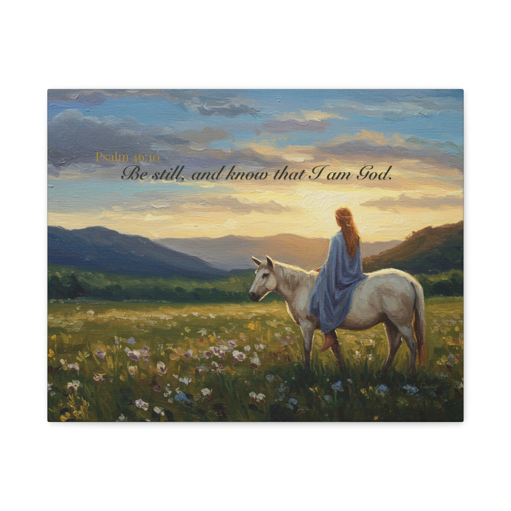 Inspirational Canvas Wall Art, Psalm 46:10, Home Decor for Faith and Hope, Gift for Religious Occasions, Nature Art