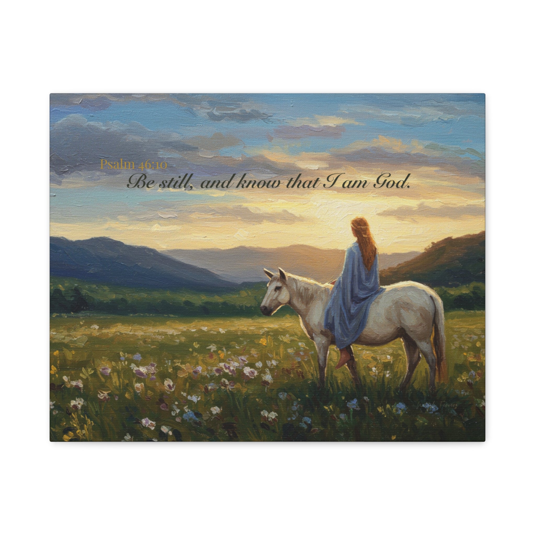 Inspirational Canvas Wall Art, Psalm 46:10, Home Decor for Faith and Hope, Gift for Religious Occasions, Nature Art