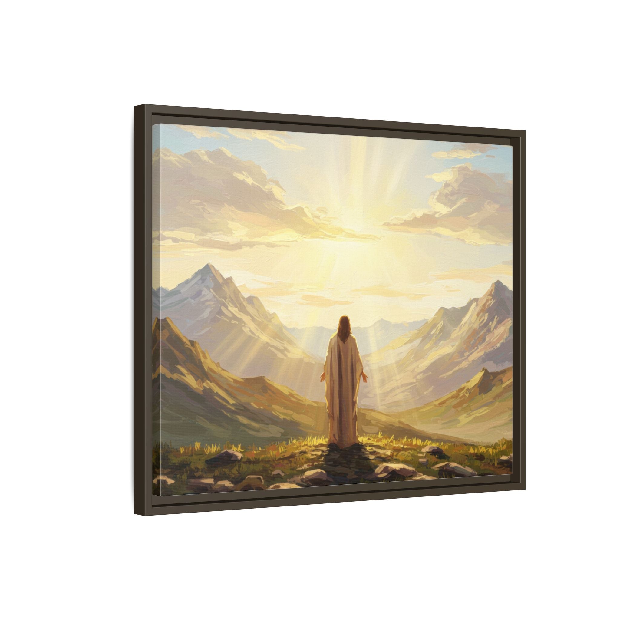 Framed Canvas Print - Uplifting Mountain Landscape Art, Inspirational Home Decor, Gift for Religious Celebrations, Motivational Wall [...]