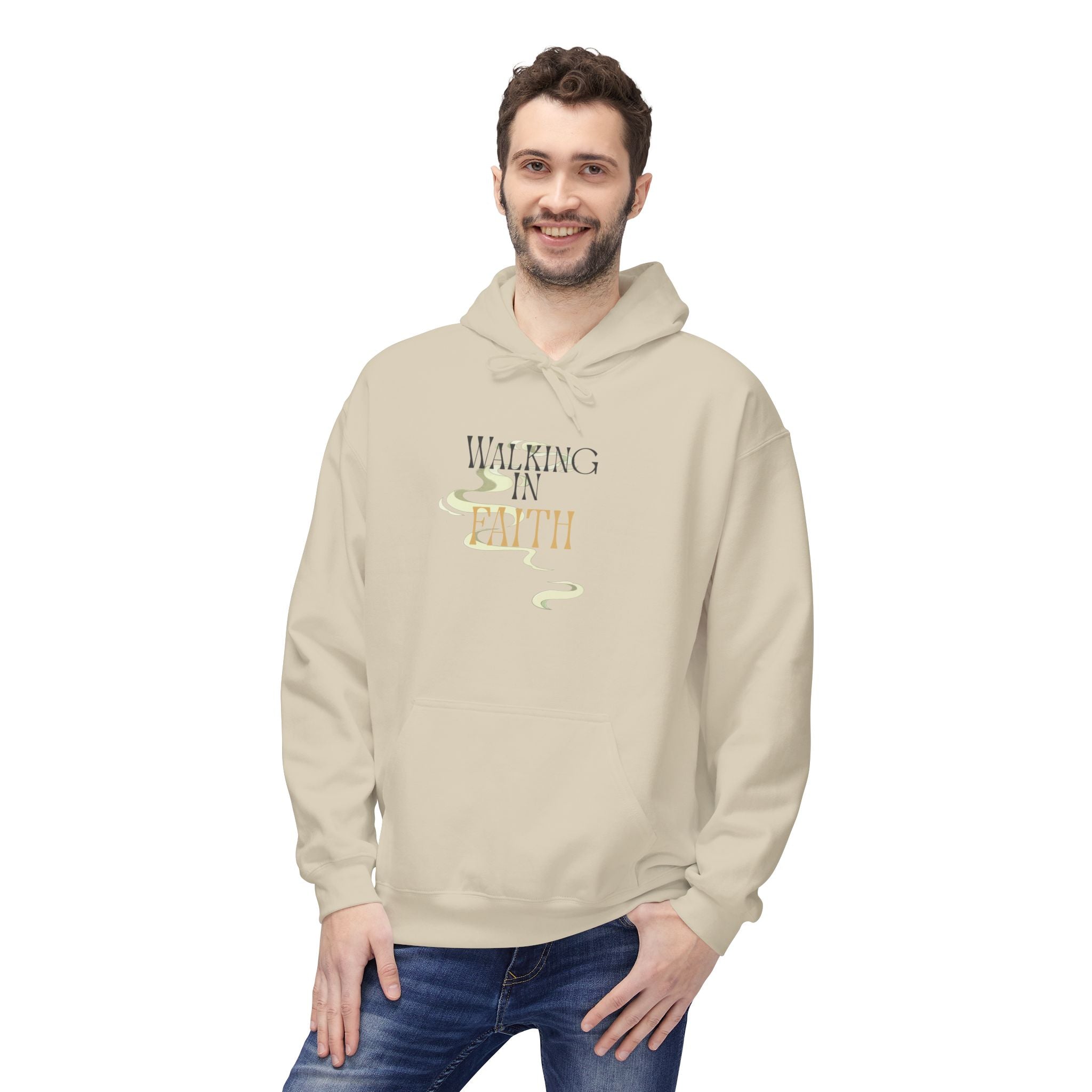 Walking in Faith Hoodie – Minimalist Unisex Sweatshirt, Christian Inspiration & Comfort ,  Inspirational Spiritual Apparel,  Motivational Gift