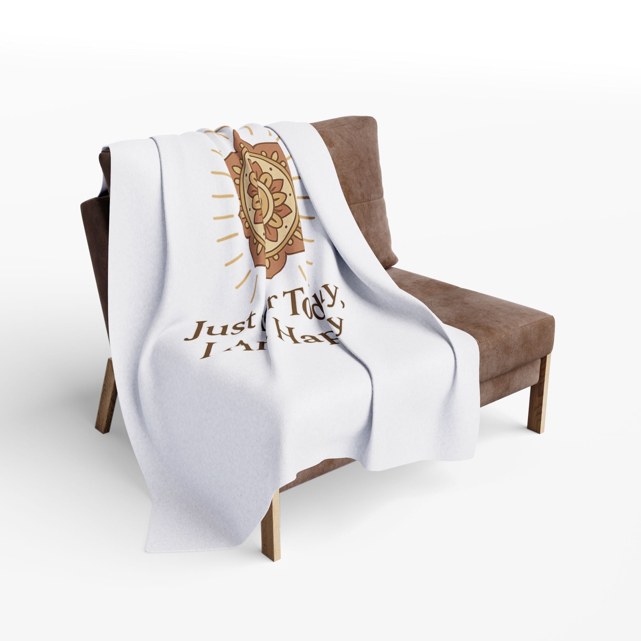 Just for Today, I Am Happy – Inspirational Mindfulness Blanket, Positive Affirmation Fleece Throw for Gratitude, Peace & Self-Care