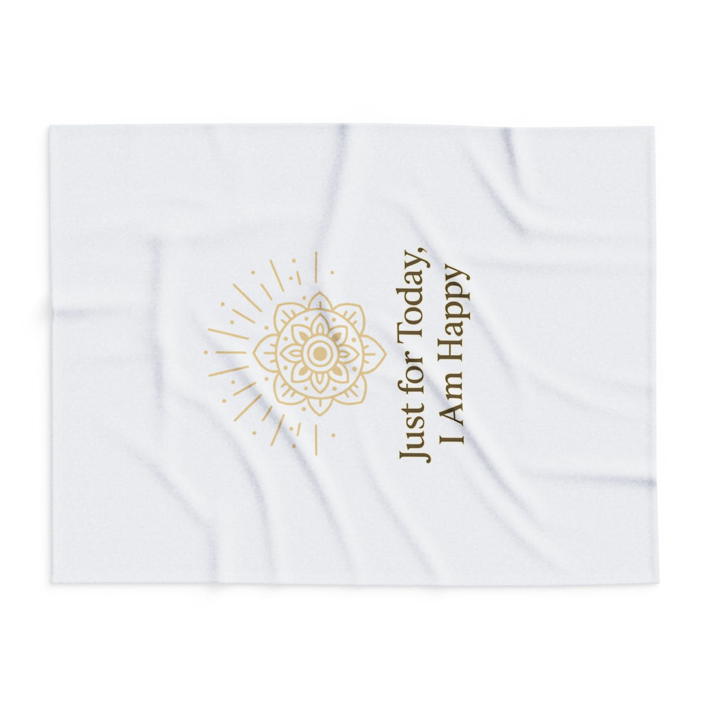 Just for Today, I Am Happy – Inspirational Mindfulness Blanket, Positive Affirmation Fleece Throw for Gratitude, Peace & Self-Care
