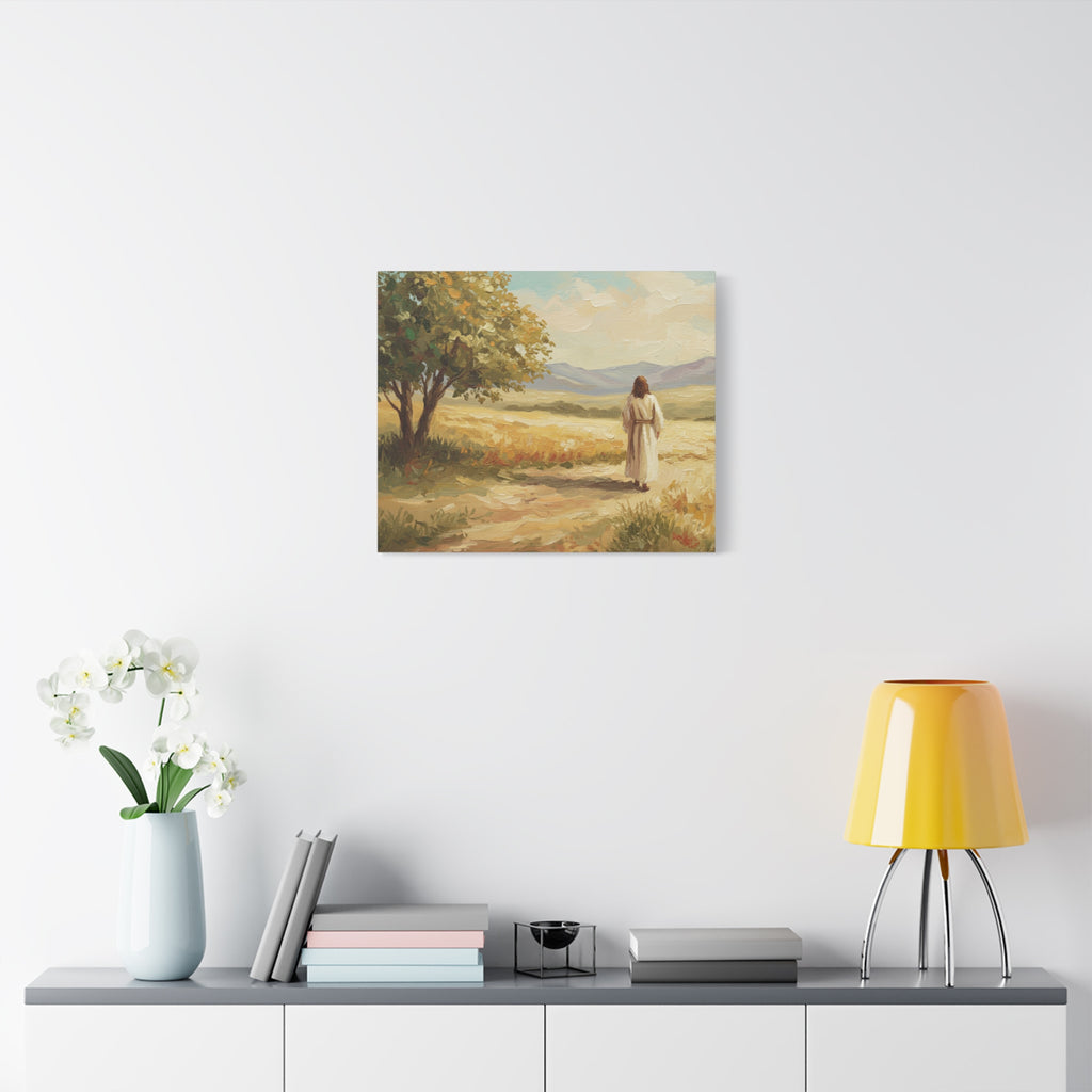 Jesus Walking in Nature Canvas Print, Inspirational Art for Home, Christian Wall Decor, Faith Gift, Religious Artwork