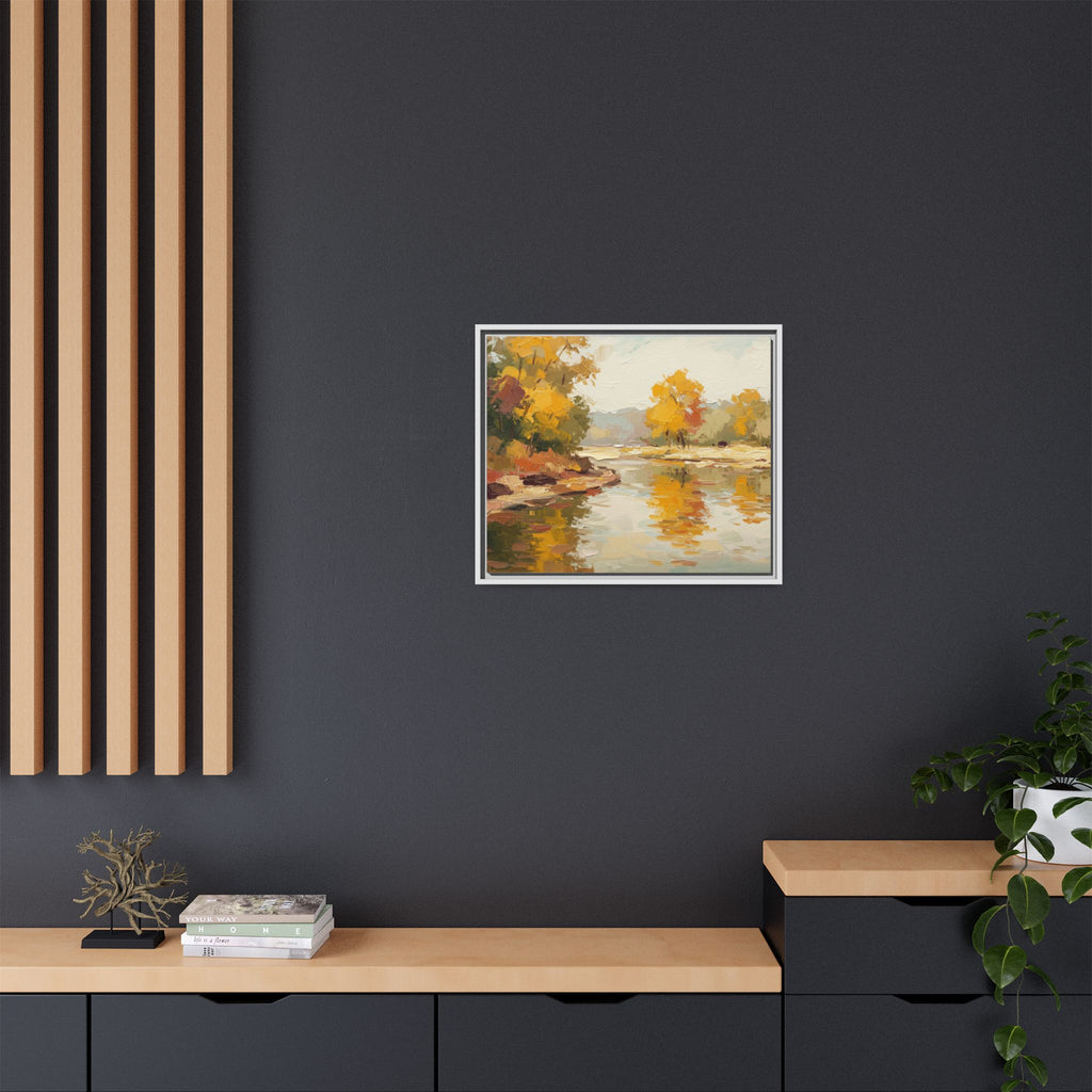 Framed Canvas Artwork, Landscape Decor, Autumn Art Print, Nature Wall Art, Home Decoration, Gift for Art Lovers