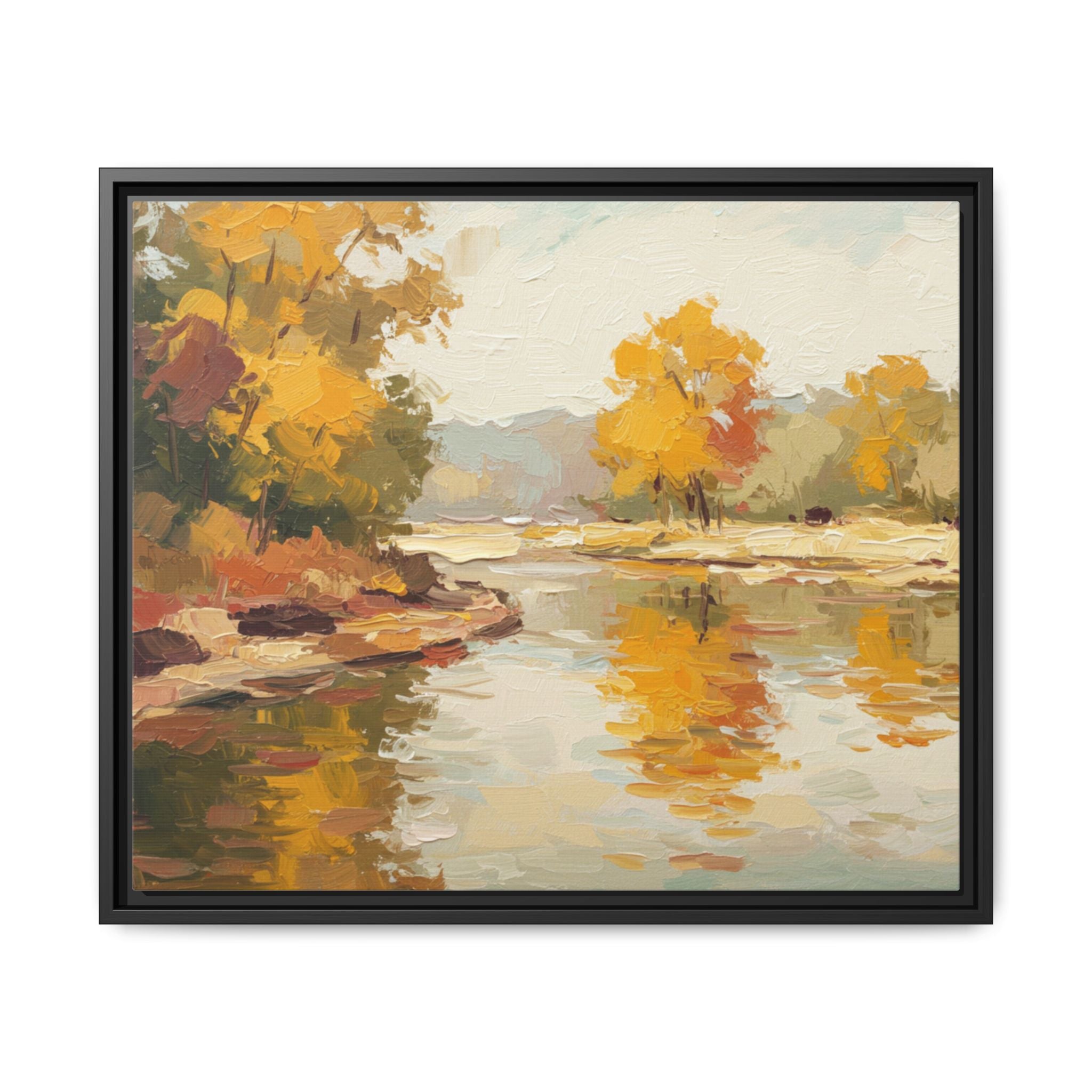 Framed Canvas Artwork, Landscape Decor, Autumn Art Print, Nature Wall Art, Home Decoration, Gift for Art Lovers