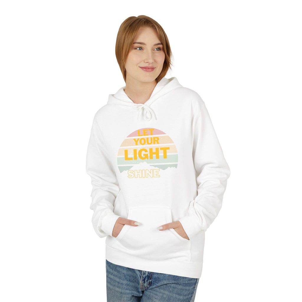 Let Your Light Shine Hoodie – Retro Christian Sweatshirt, Faith Quote Pullover, Inspirational Gift for Men & Women, Unisex Midweight Softstyle Fleece Hoodie