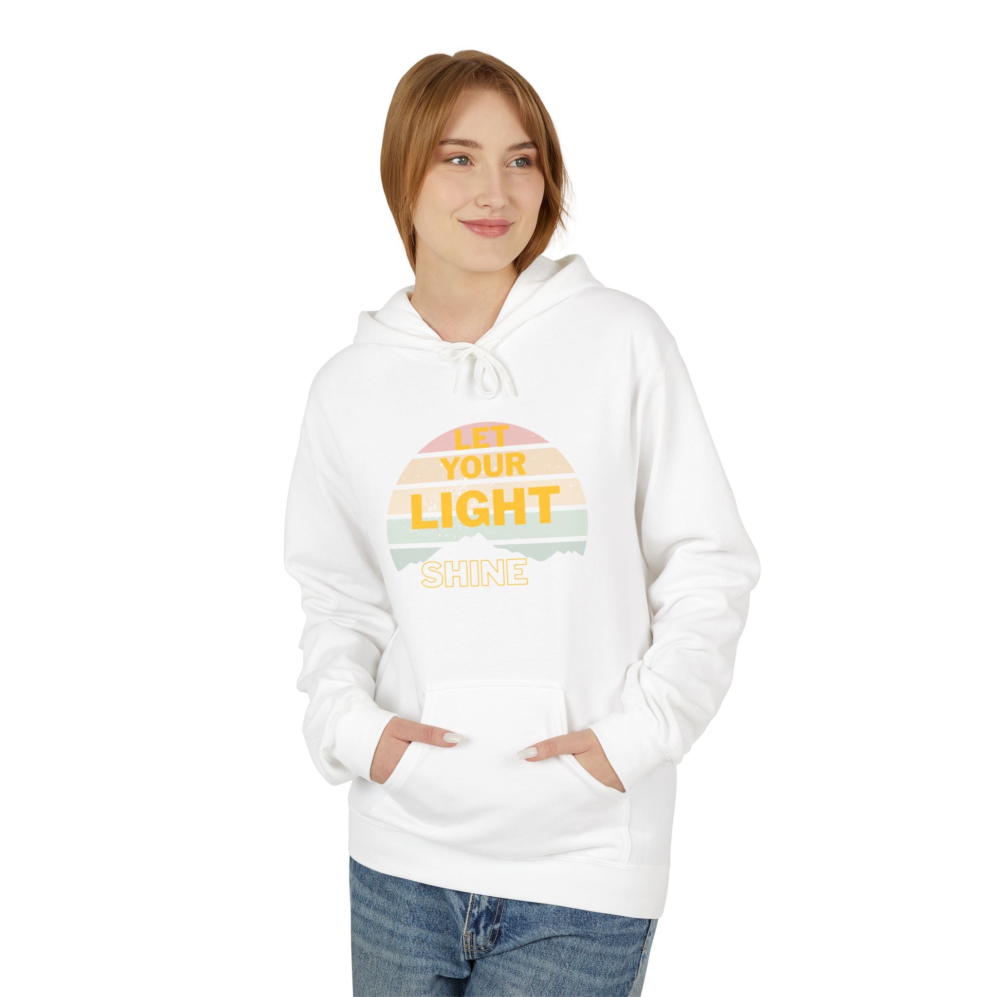 Let Your Light Shine Hoodie – Retro Christian Sweatshirt, Faith Quote Pullover, Inspirational Gift for Men & Women, Unisex Midweight Softstyle Fleece Hoodie