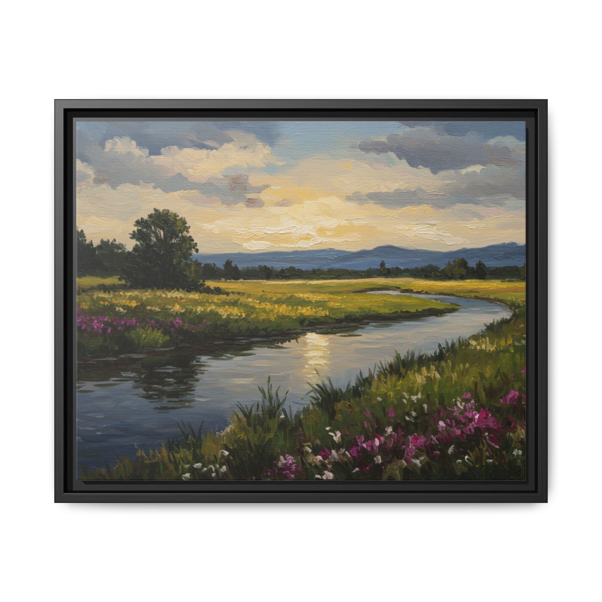 Framed Landscape Art Print, Matte Canvas Wall Decor, Nature Inspired Home Decor, Gift for Nature Lovers, Office Wall Art