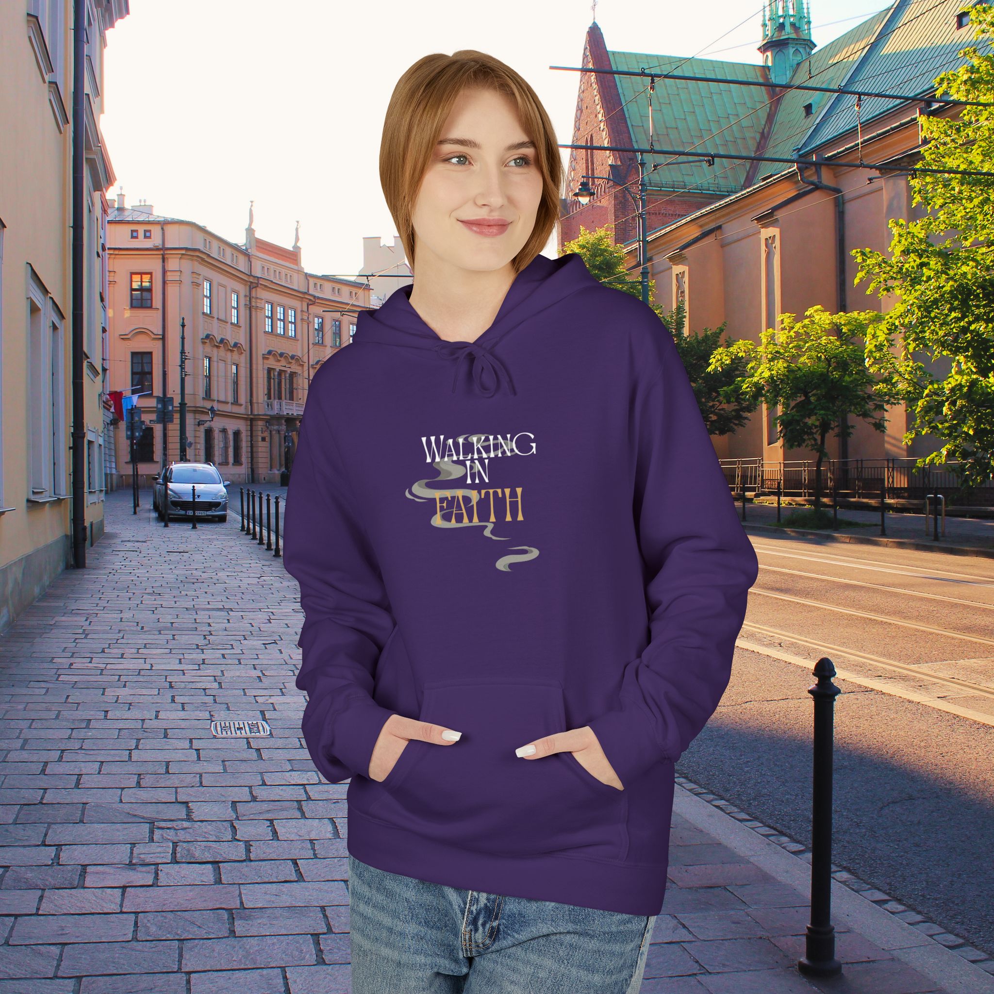 Walking in Faith Hoodie – Minimalist Unisex Sweatshirt, Christian Inspiration & Comfort ,  Inspirational Spiritual Apparel,  Motivational Gift