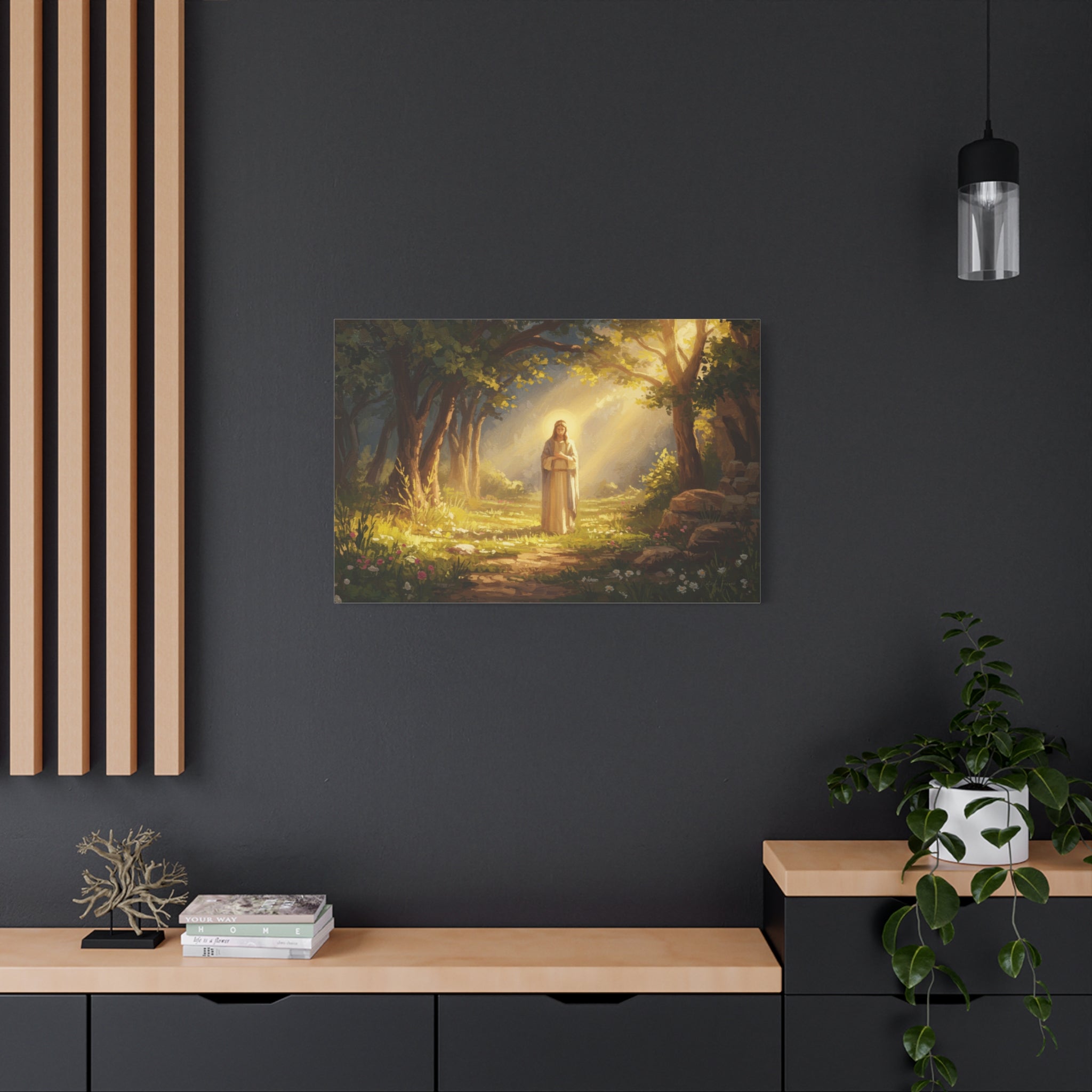 Serene Canvas Art Print, Inspirational Decor, Religious Wall Art, Nature Scene, Spiritual Home Decor, Gift for Believers