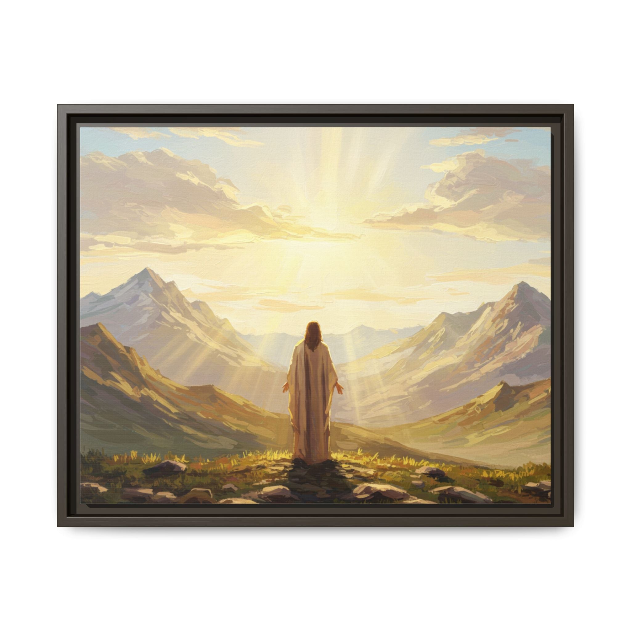 Framed Canvas Print - Uplifting Mountain Landscape Art, Inspirational Home Decor, Gift for Religious Celebrations, Motivational Wall [...]