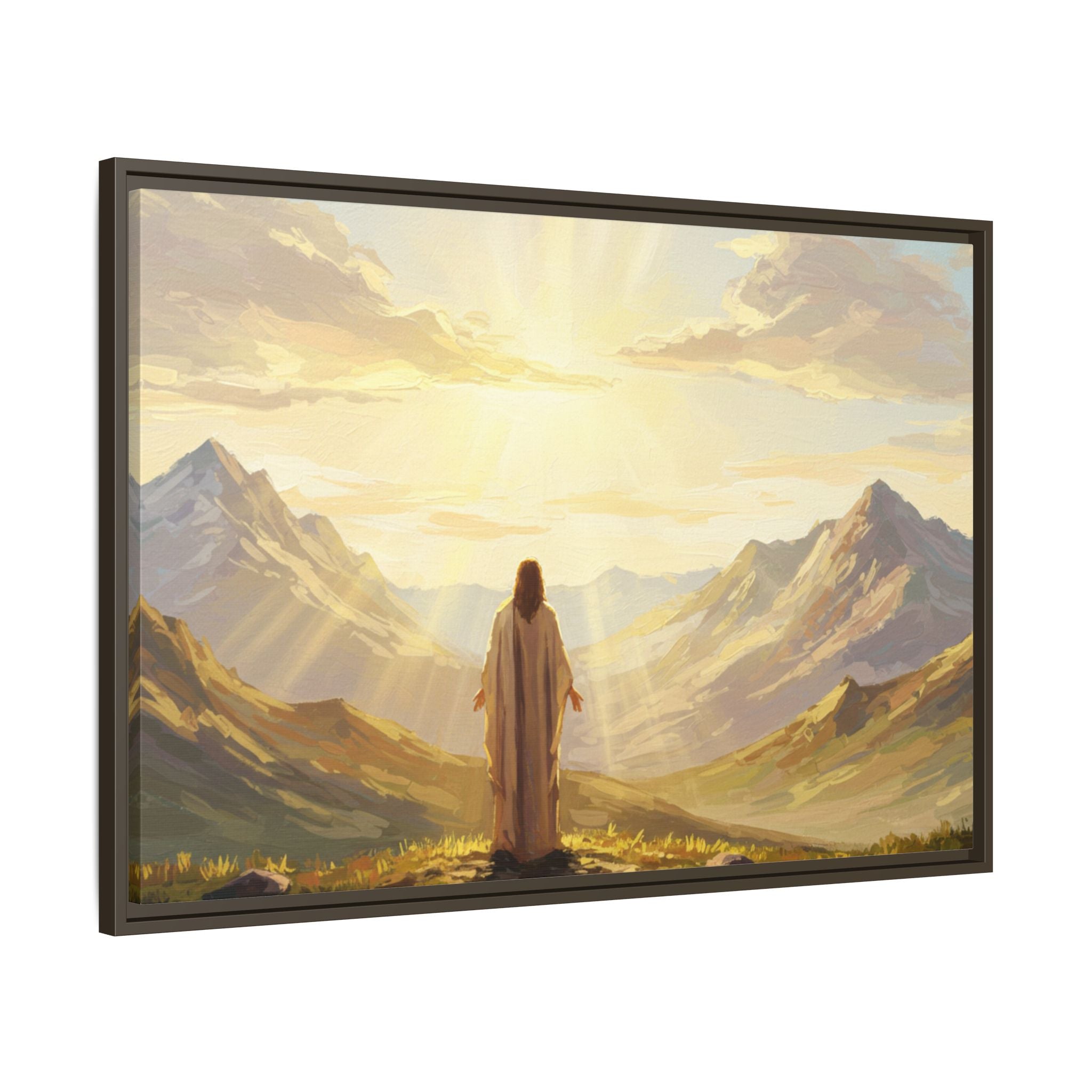 Framed Canvas Print - Uplifting Mountain Landscape Art, Inspirational Home Decor, Gift for Religious Celebrations, Motivational Wall [...]