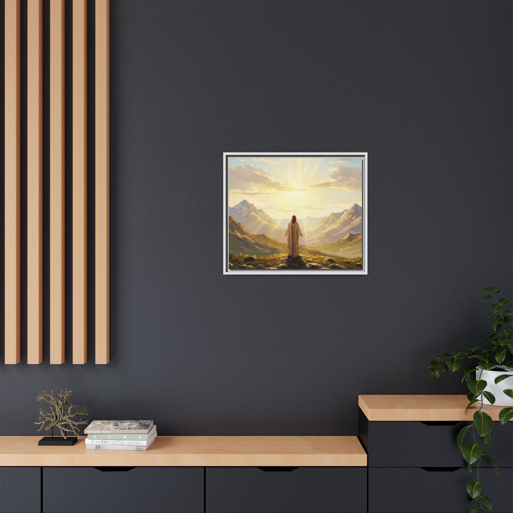 Framed Canvas Print - Uplifting Mountain Landscape Art, Inspirational Home Decor, Gift for Religious Celebrations, Motivational Wall [...]