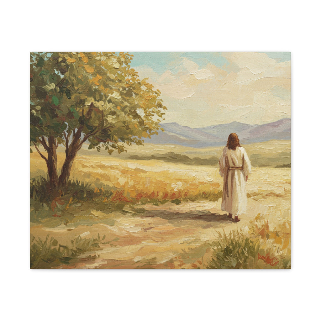 Jesus Walking in Nature Canvas Print, Inspirational Art for Home, Christian Wall Decor, Faith Gift, Religious Artwork