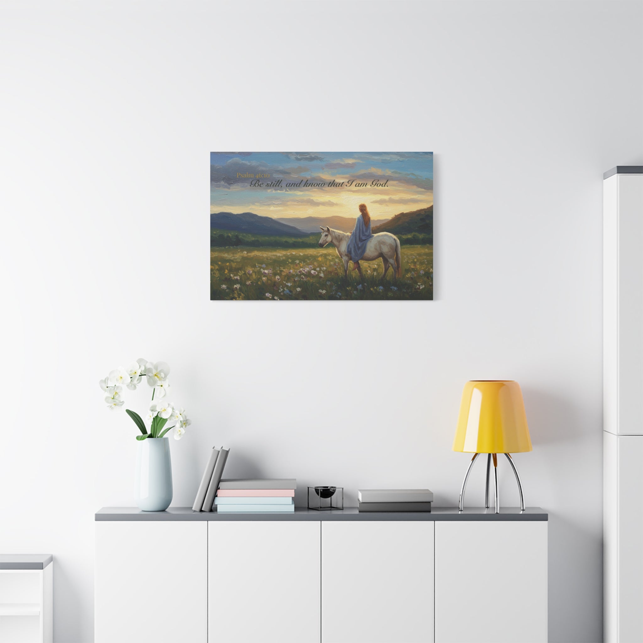Inspirational Canvas Wall Art, Psalm 46:10, Home Decor for Faith and Hope, Gift for Religious Occasions, Nature Art