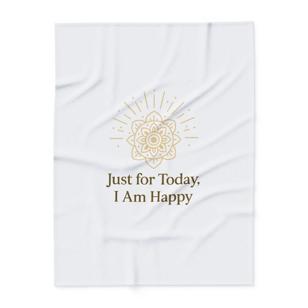 Just for Today, I Am Happy – Inspirational Mindfulness Blanket, Positive Affirmation Fleece Throw for Gratitude, Peace & Self-Care