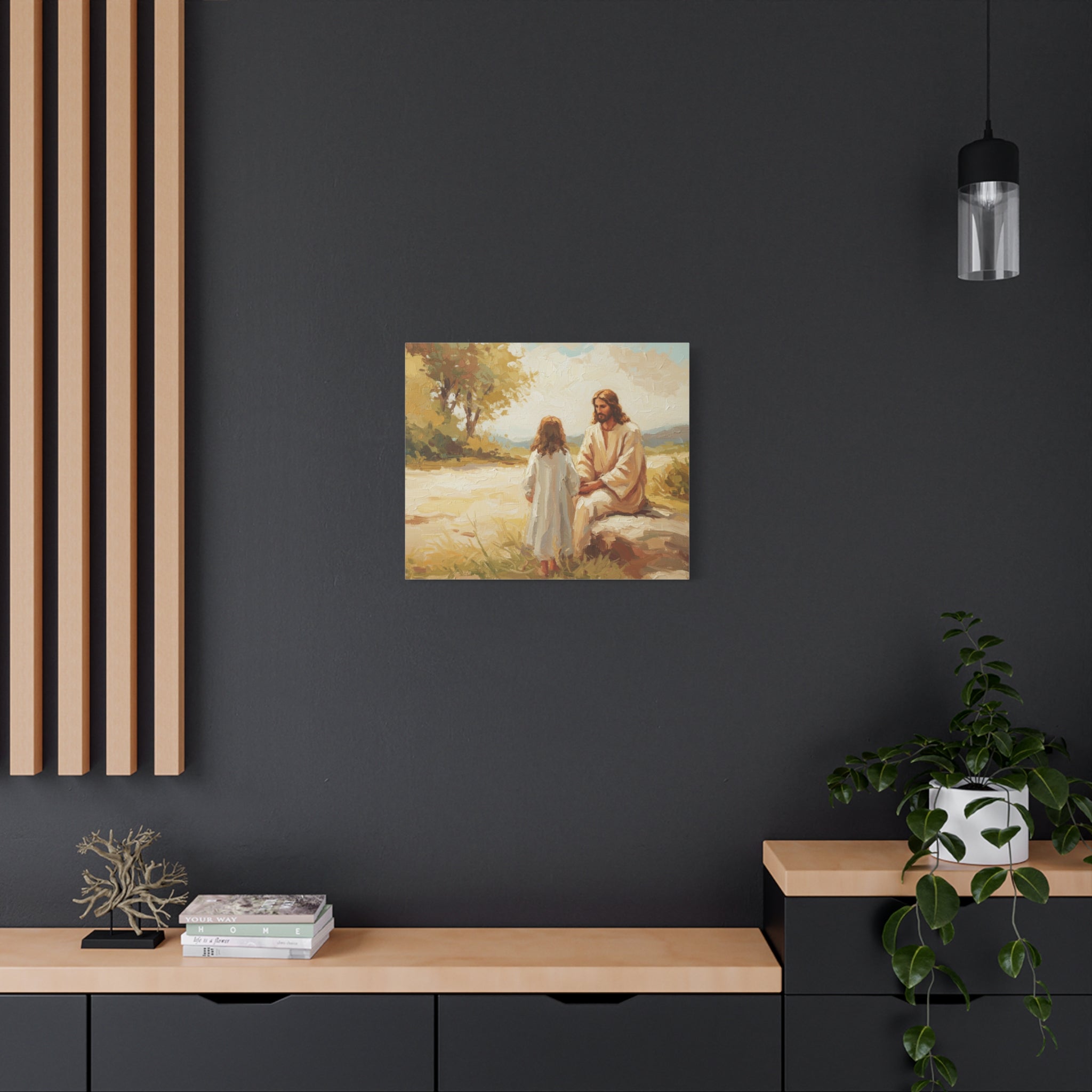 Framed Religious Art Print, Inspirational Home Decor, Jesus and Child Canvas, Spiritual Gift, Wall Art for Faith Lovers